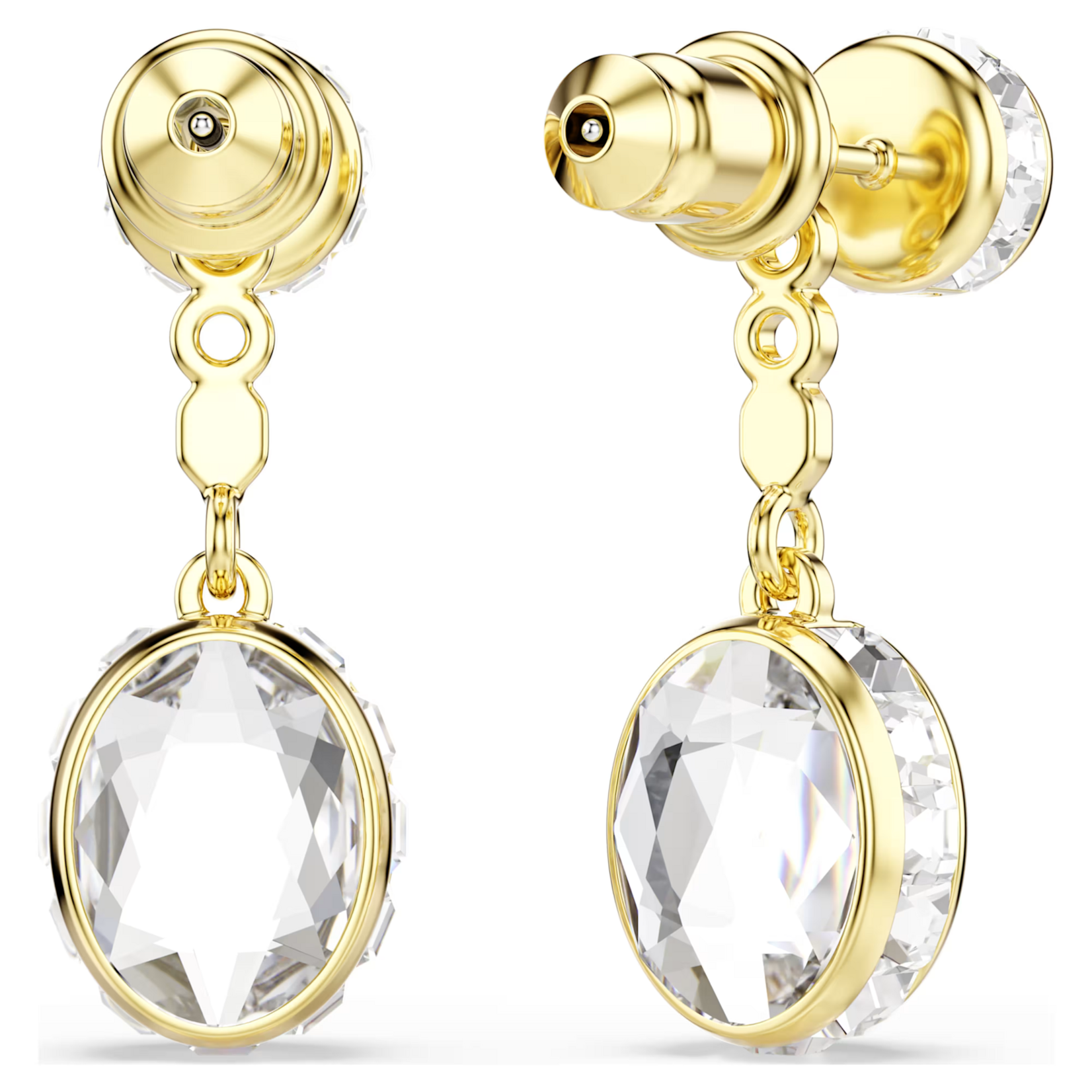 Swarovski Chroma drop earrings, Mixed cuts, Multicolored, Gold-tone plated