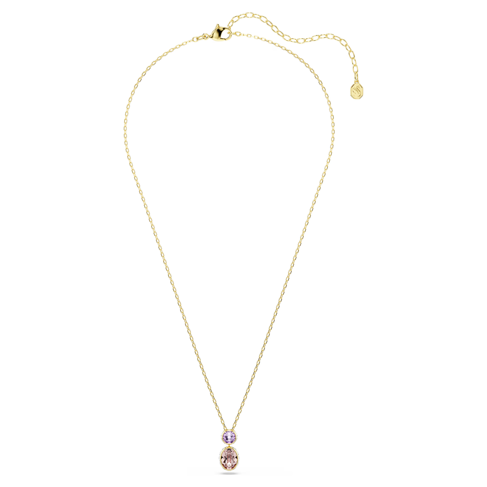 Swarovski Chroma pendant, Mixed cuts, Multicolored, Gold-tone plated