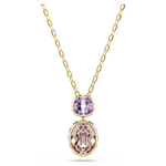 Swarovski Chroma pendant, Mixed cuts, Multicolored, Gold-tone plated