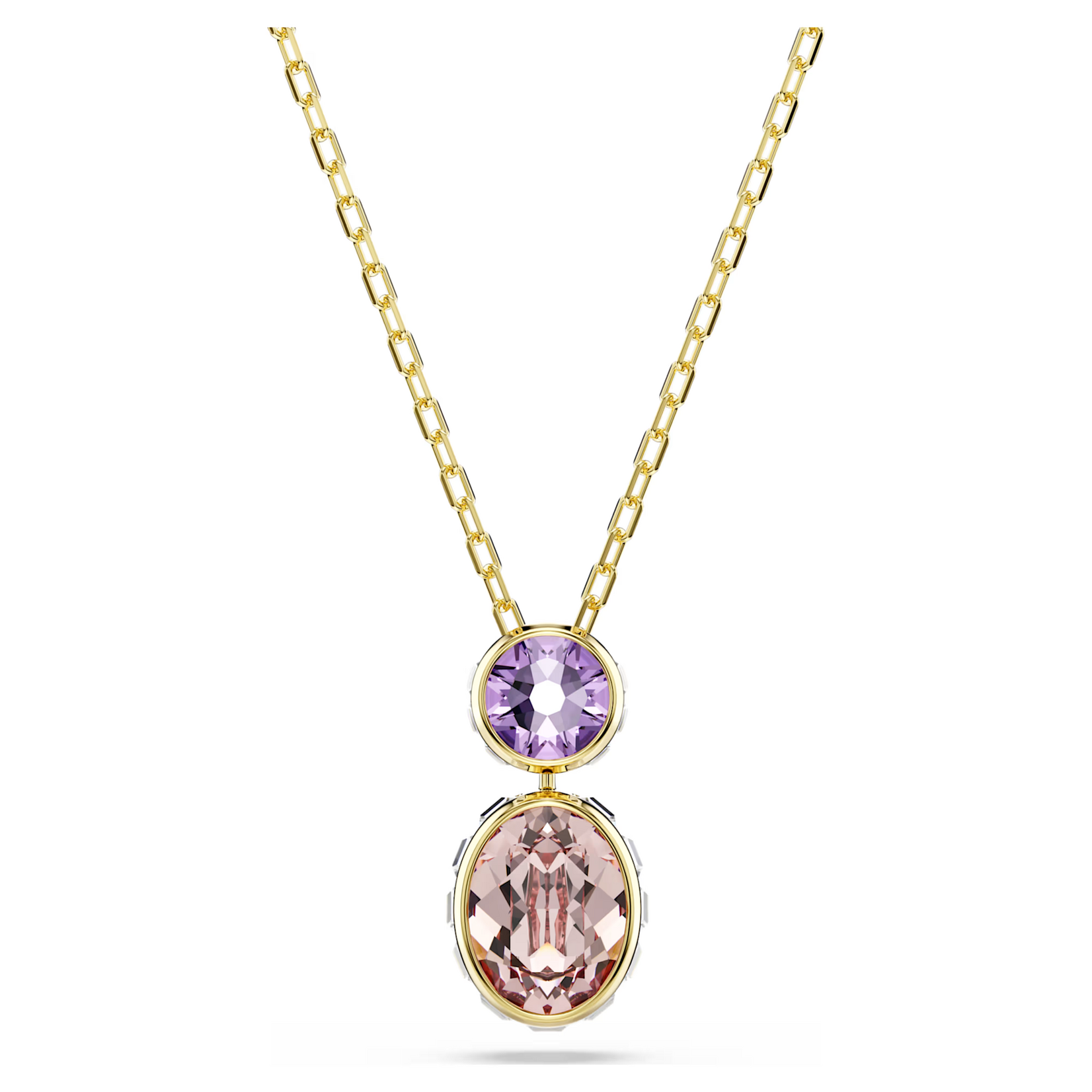 Swarovski Chroma pendant, Mixed cuts, Multicolored, Gold-tone plated