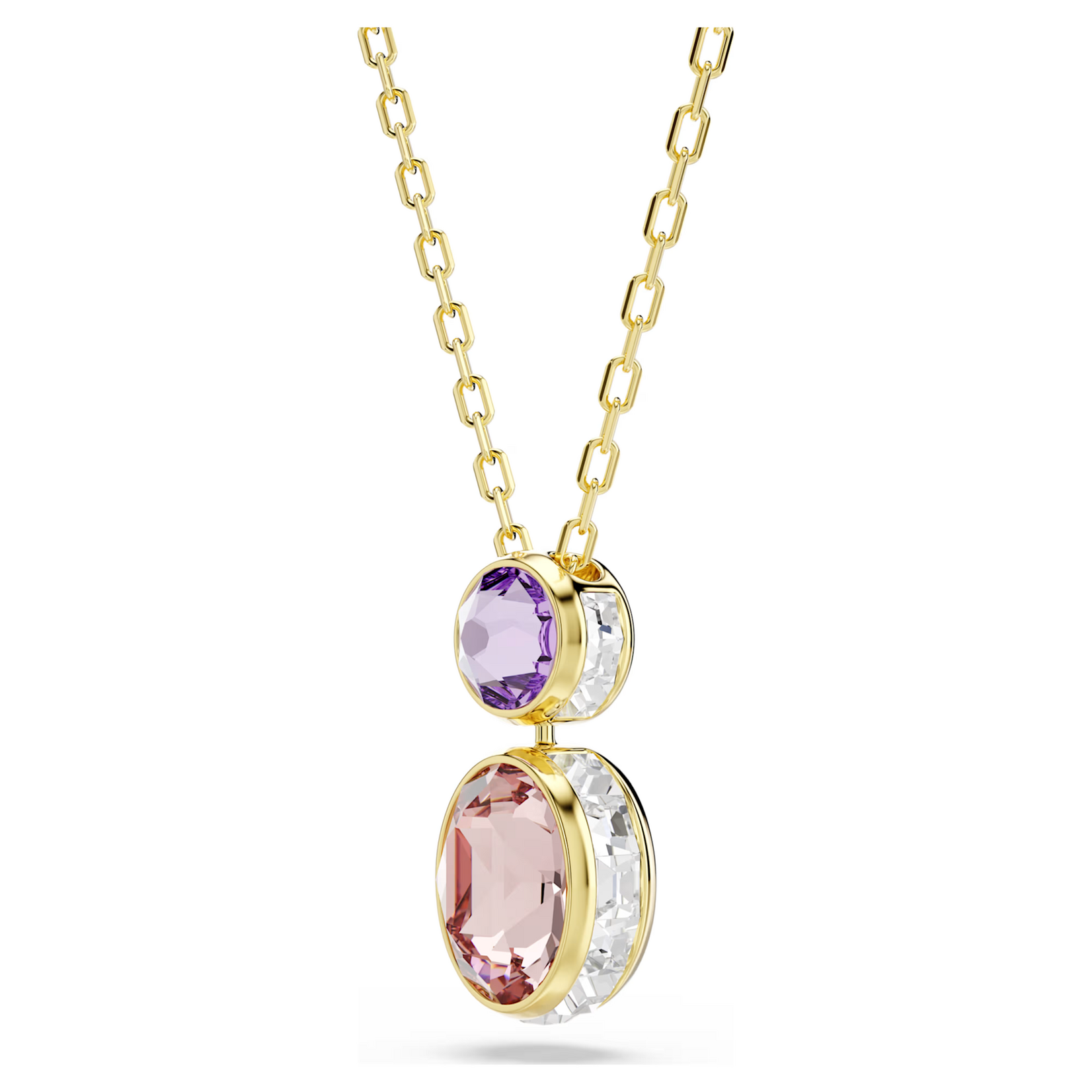 Swarovski Chroma pendant, Mixed cuts, Multicolored, Gold-tone plated