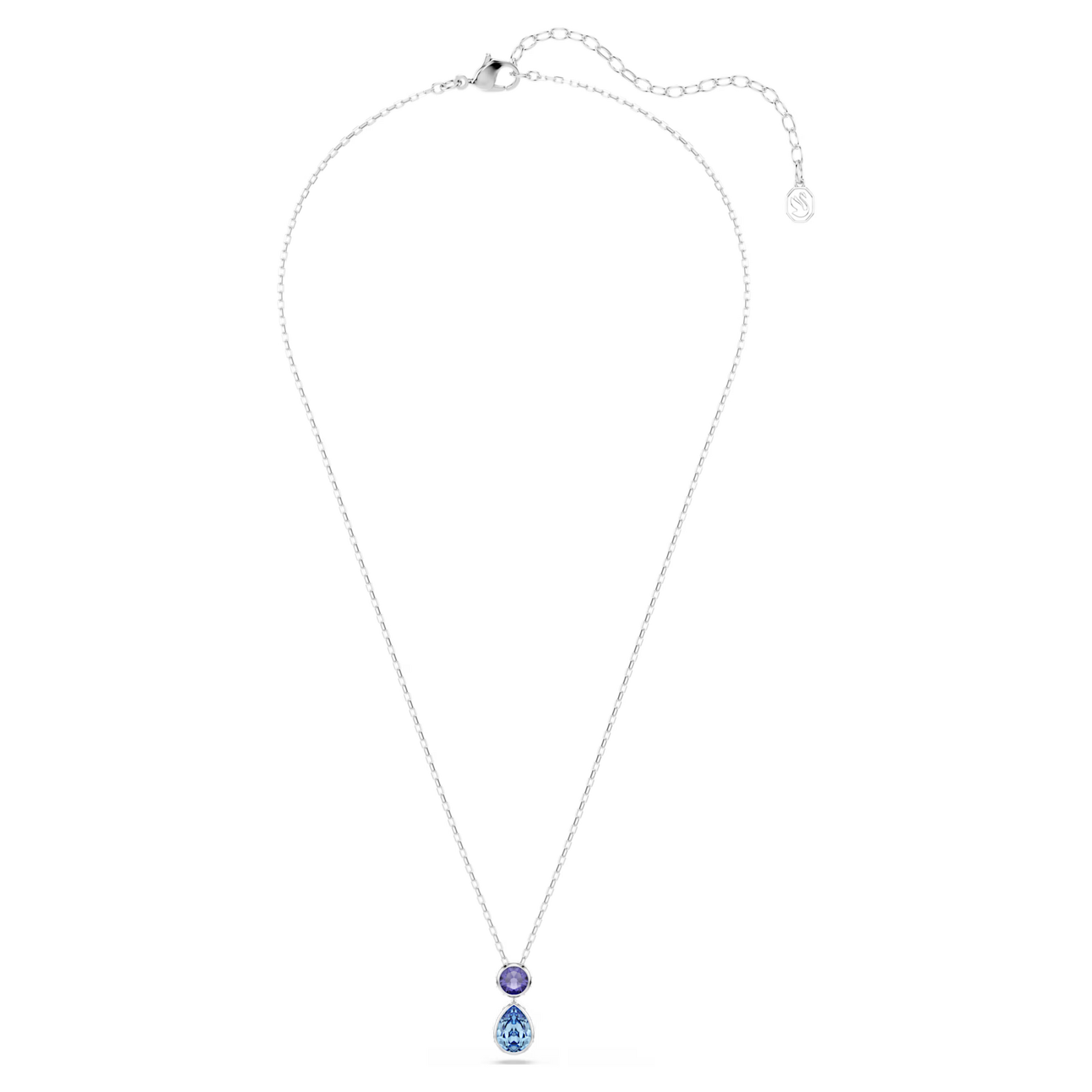 Swarovski Chroma pendant, Mixed cuts, Multicolored, Rhodium plated