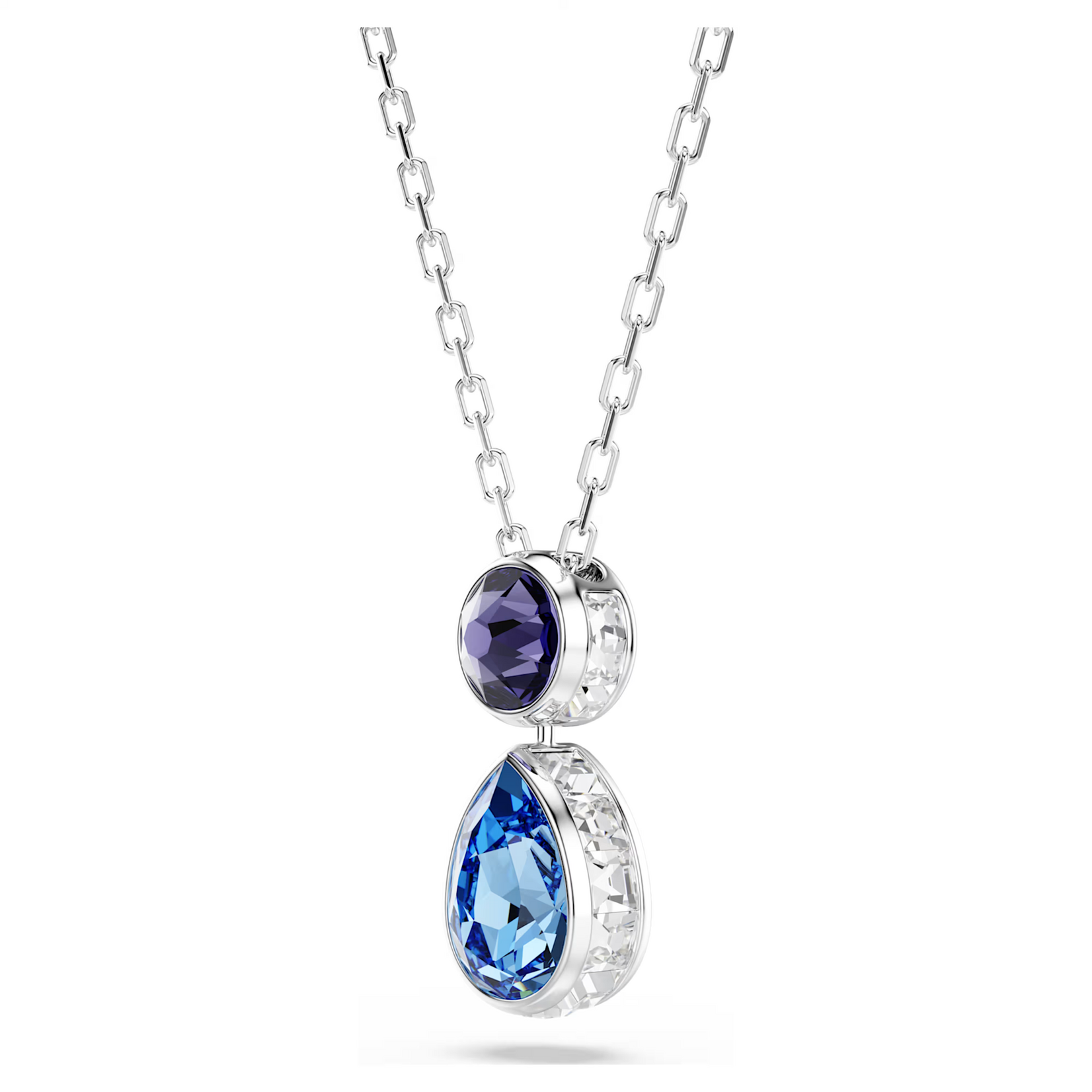 Swarovski Chroma pendant, Mixed cuts, Multicolored, Rhodium plated