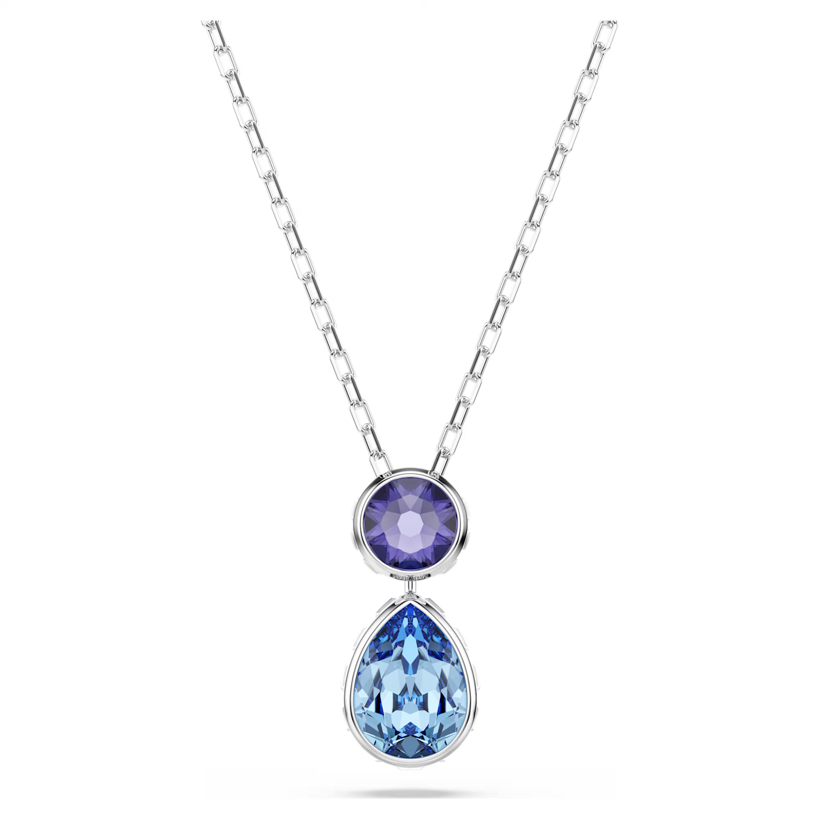 Swarovski Chroma pendant, Mixed cuts, Multicolored, Rhodium plated