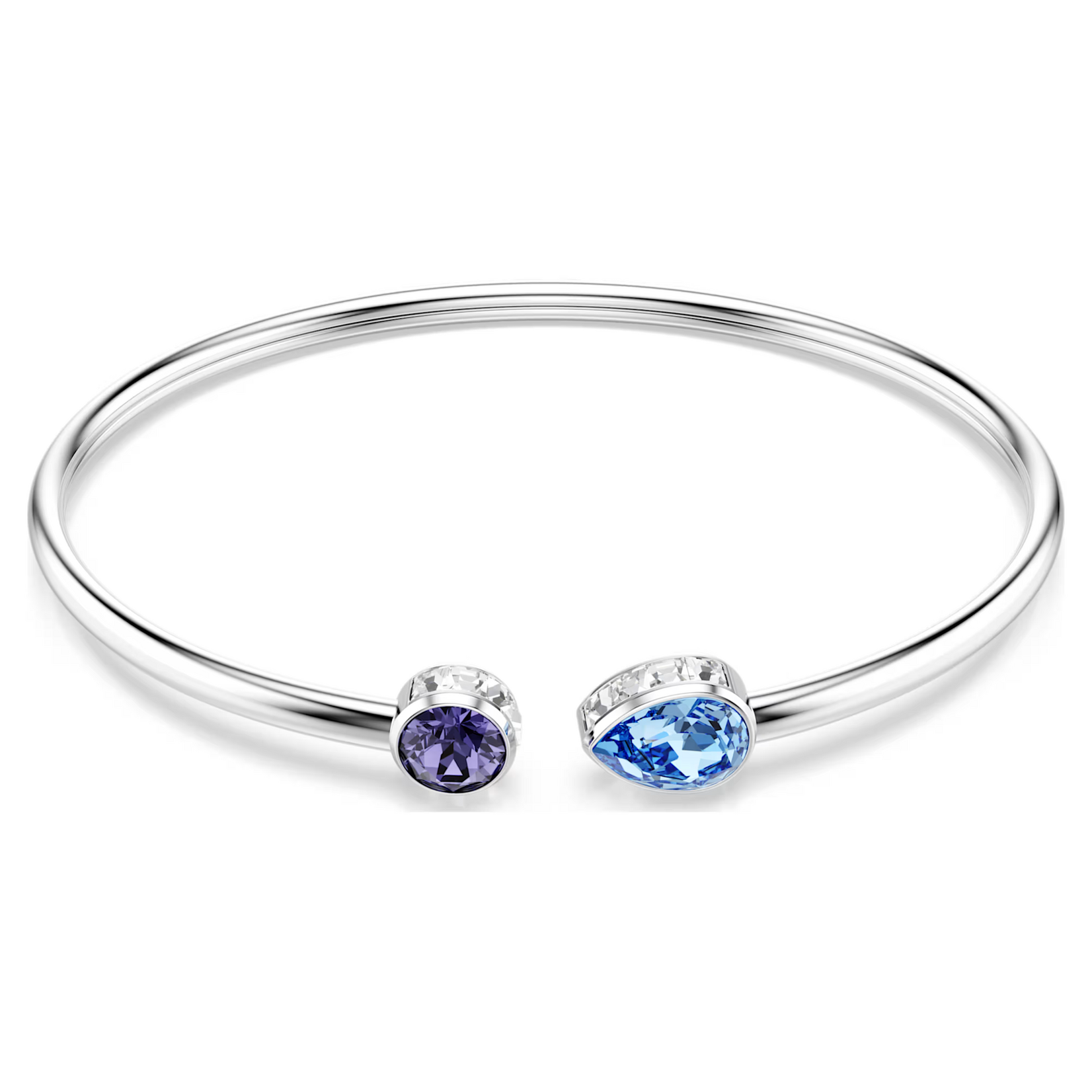 Swarovski Chroma bangle, Mixed cuts, Multicolored, Rhodium plated