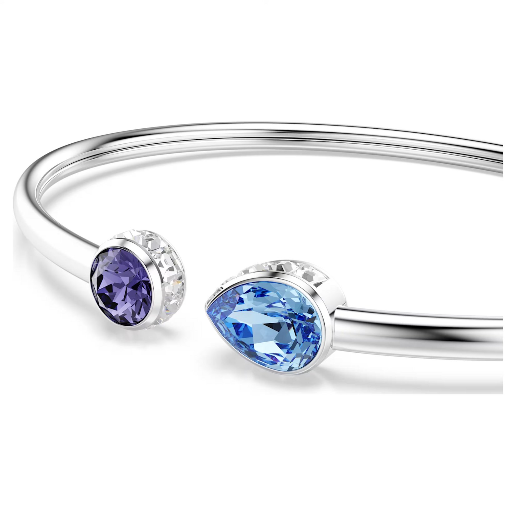 Swarovski Chroma bangle, Mixed cuts, Multicolored, Rhodium plated