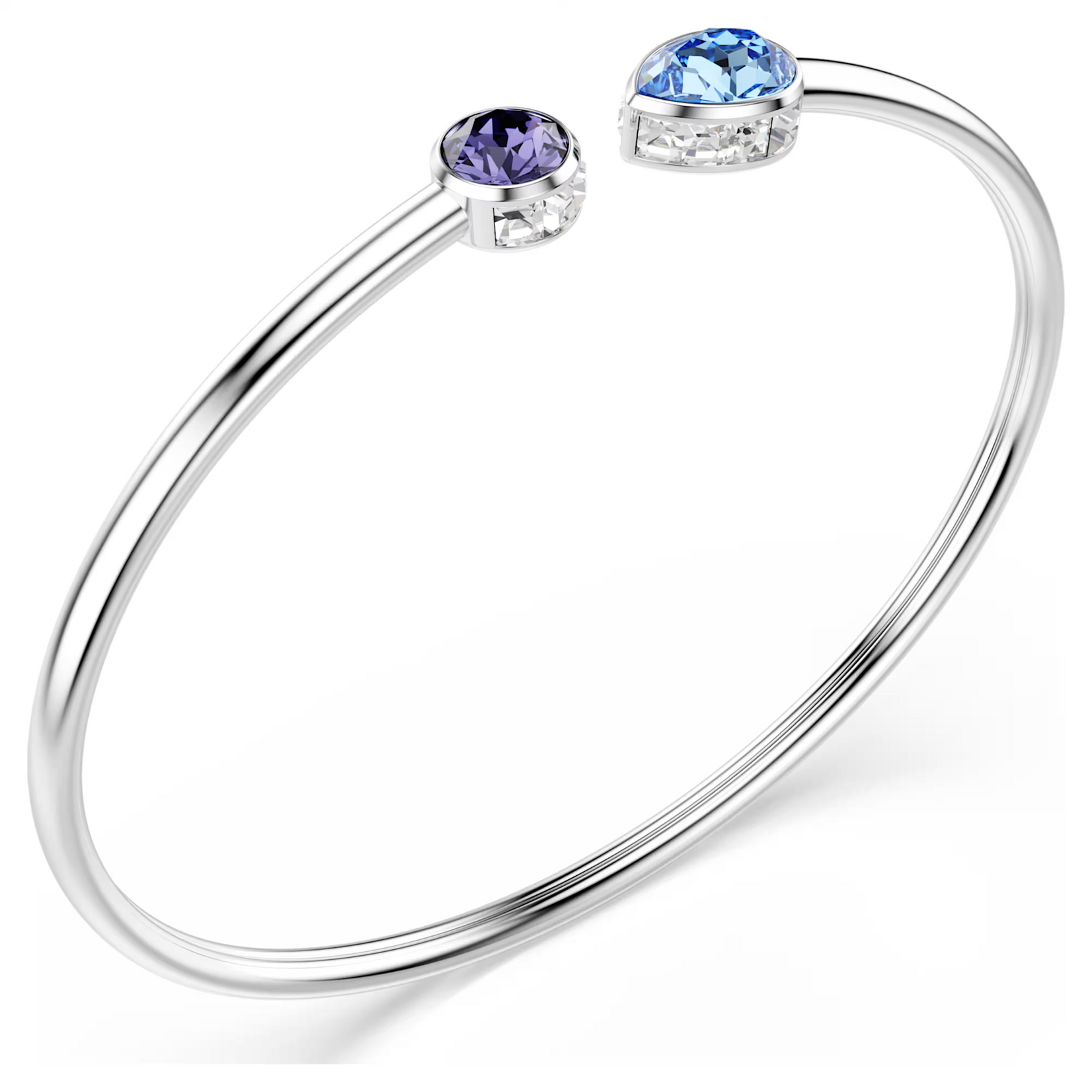 Swarovski Chroma bangle, Mixed cuts, Multicolored, Rhodium plated