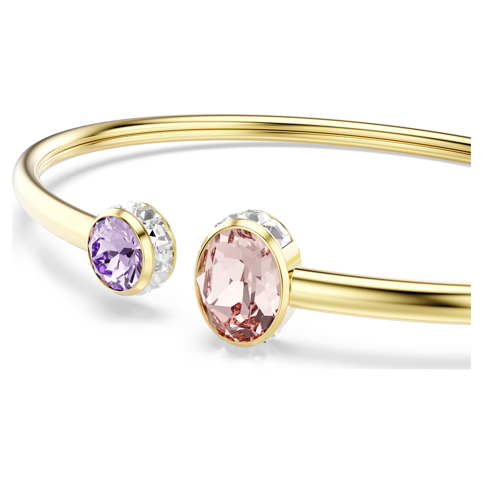 Swarovski Chroma bangle Mixed cuts, Multicolored, Gold-tone plated