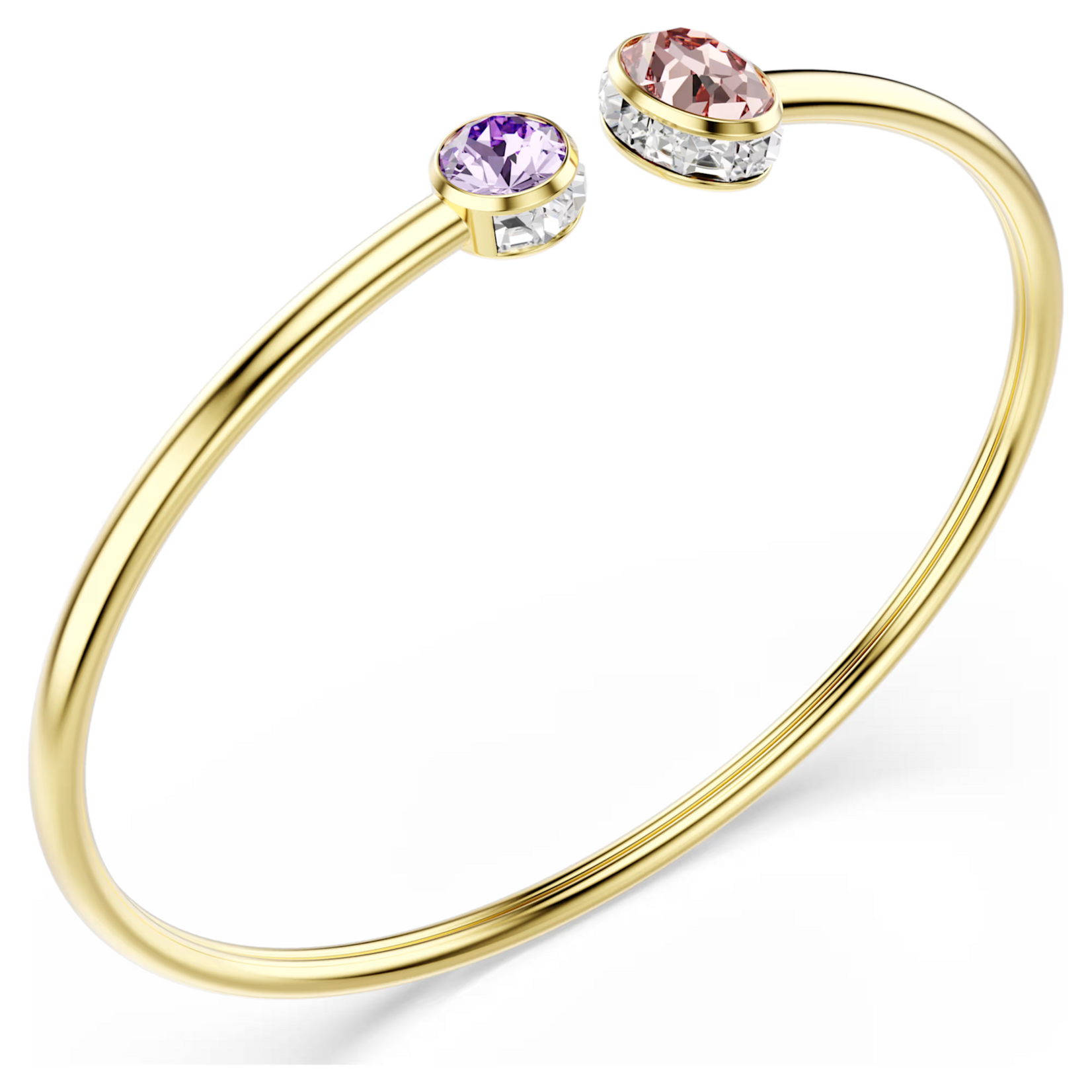 Swarovski Chroma bangle Mixed cuts, Multicolored, Gold-tone plated