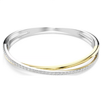 Swarovski Hyperbola bangle Round cut, White, Mixed metal finish