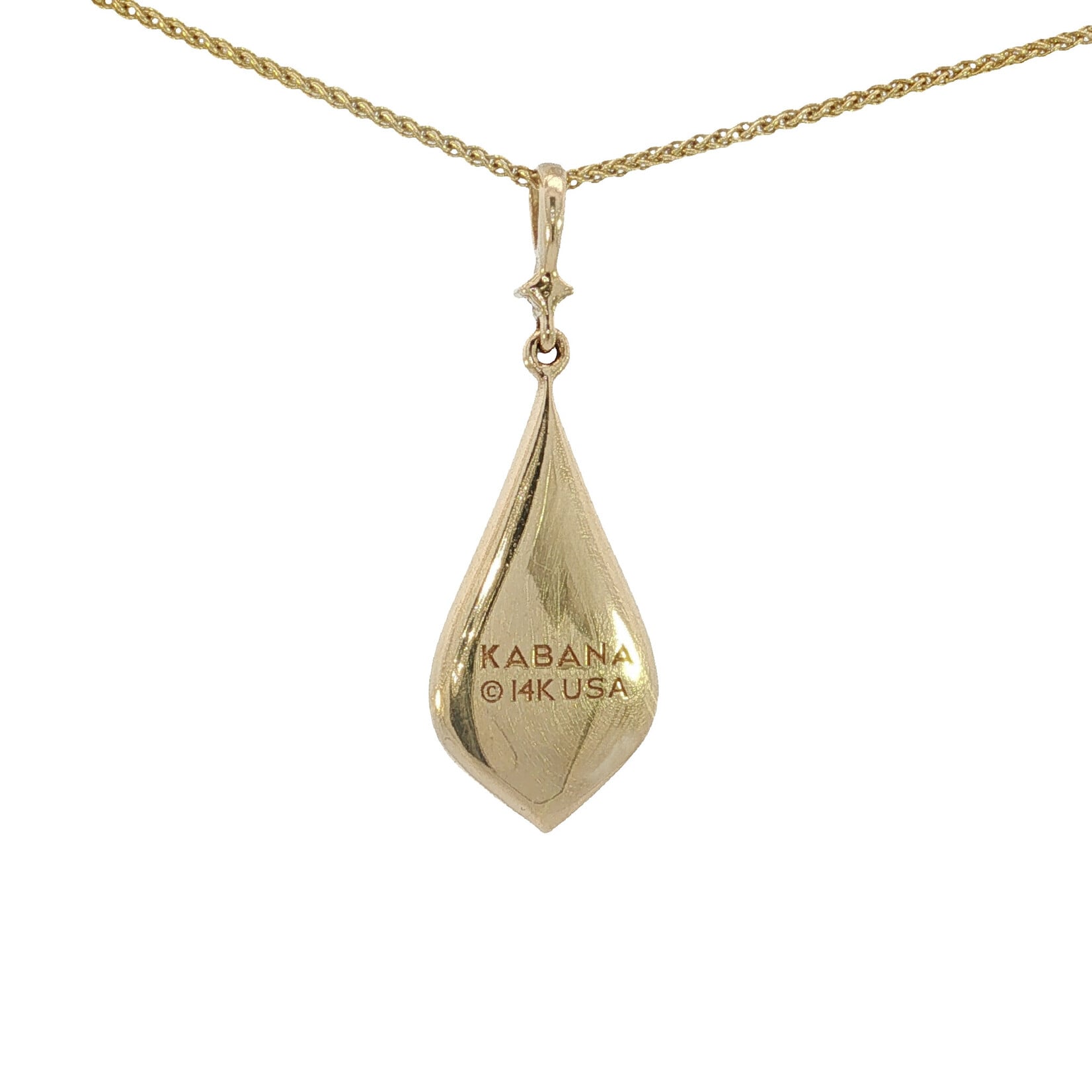 Kabana 14 Karat Yellow Gold Lapis Teardrop & Diamond Necklace