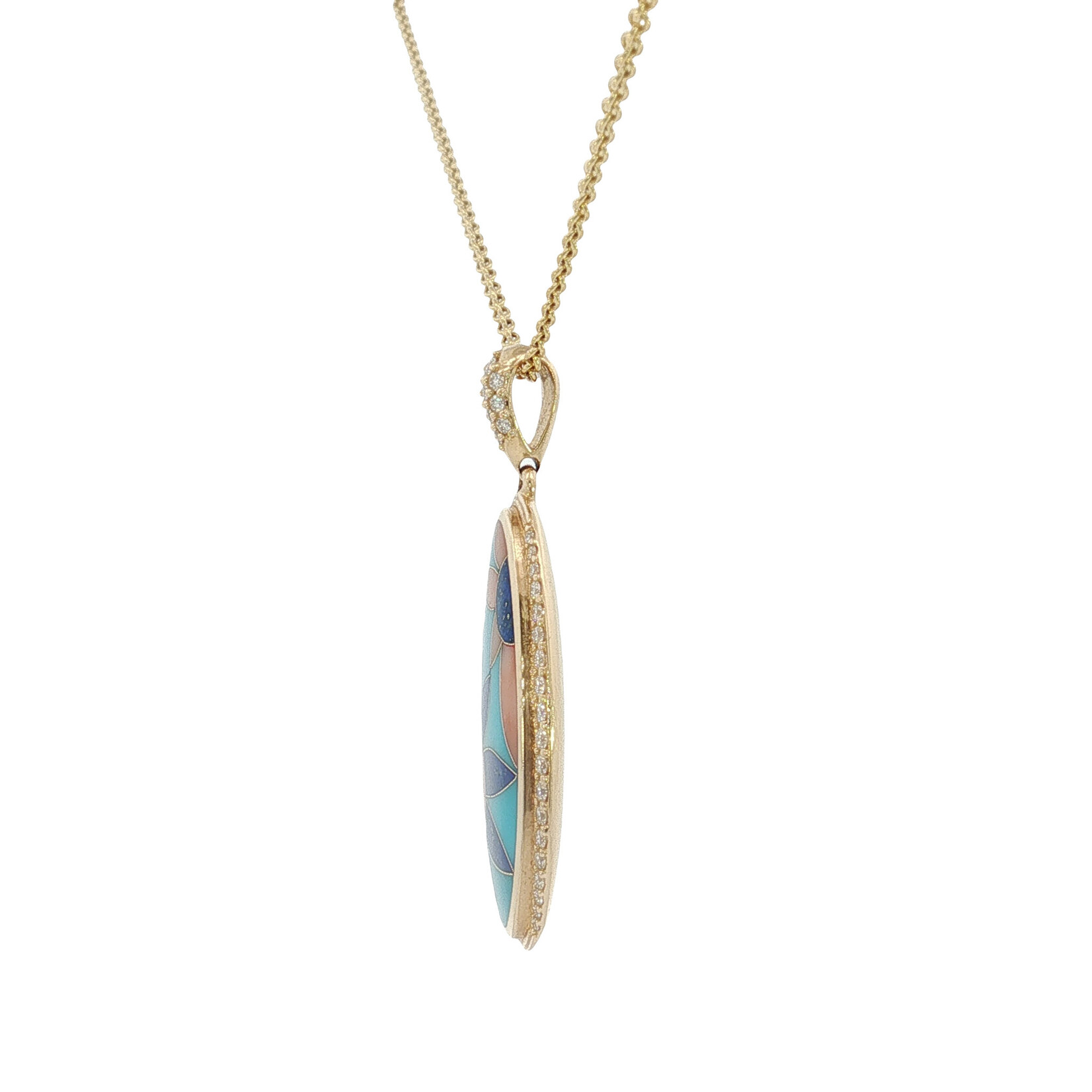 Kabana Kabana 14 Karat Yellow Gold Flower Oval Necklace