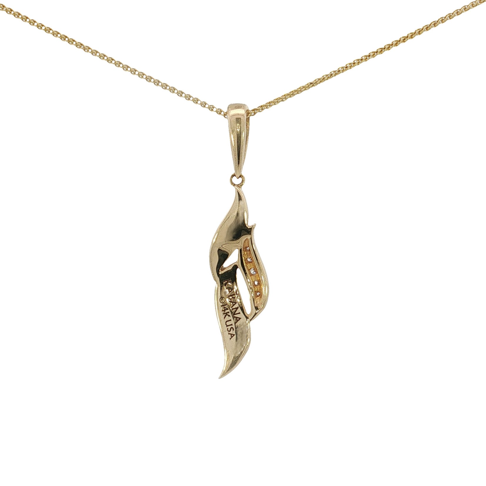 Kabana 14 Karat Yellow Gold Turquoise and Diamond Pendant with Chain