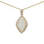 Kabana 14 Karat Yellow Gold Mother of Pearl and Diamond Necklace