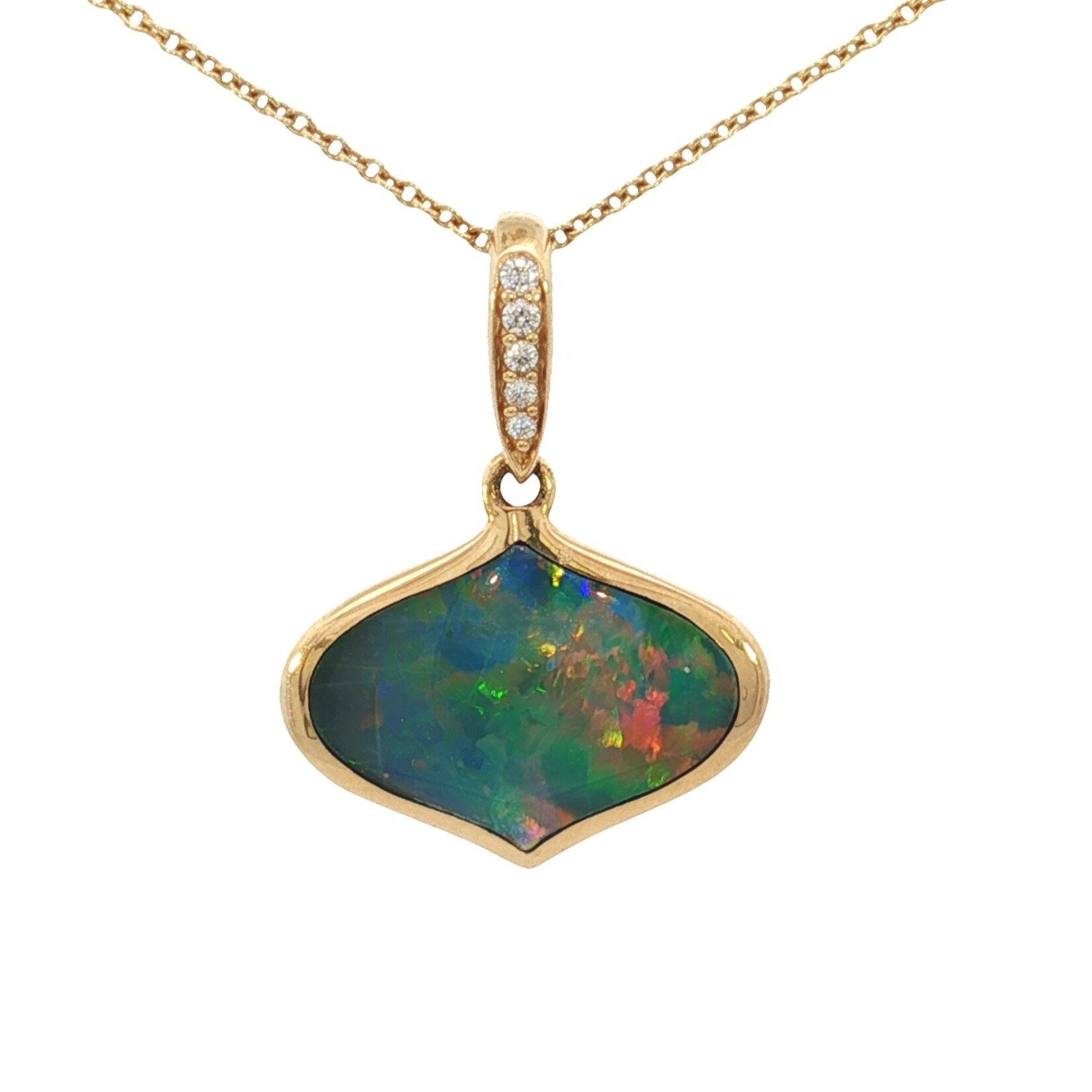 Kabana Kabana 14K Yellow Gold Opal and Diamond Pendant
