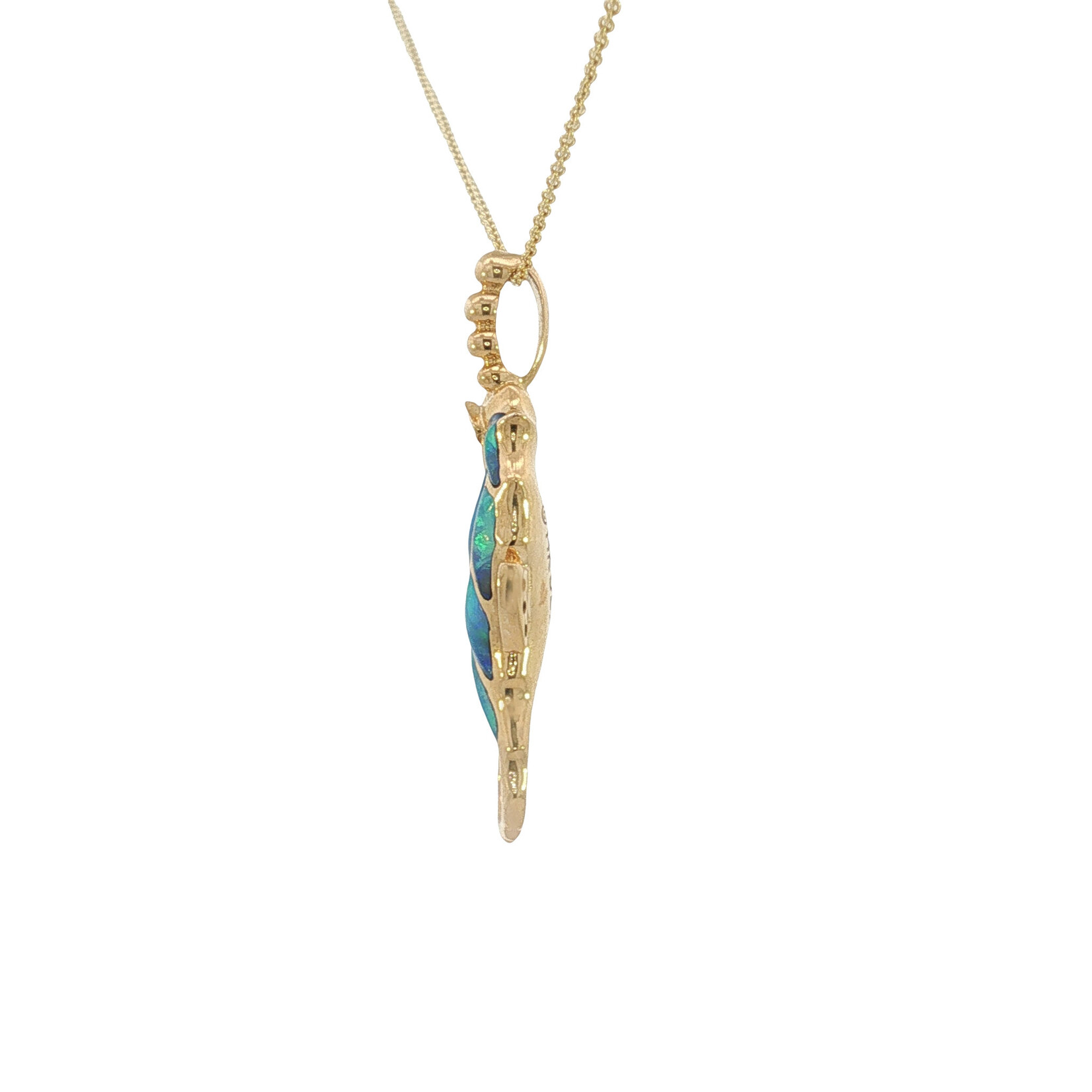 Kabana Kabana 14K Yellow Opal, Diamond and Ruby Seahorse Pendant