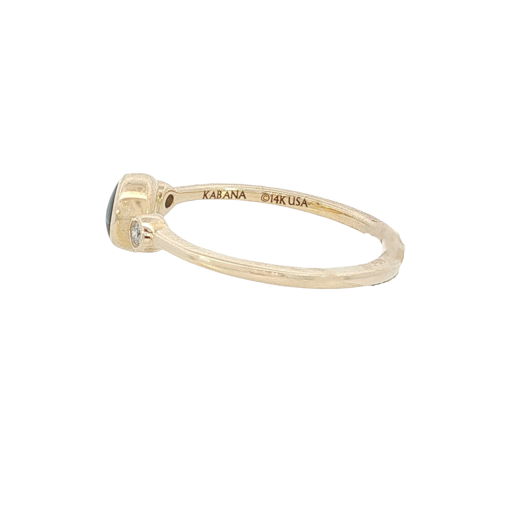 Kabana Kabana 14 Karat Yellow Gold Round Onyx and Diamond Ring