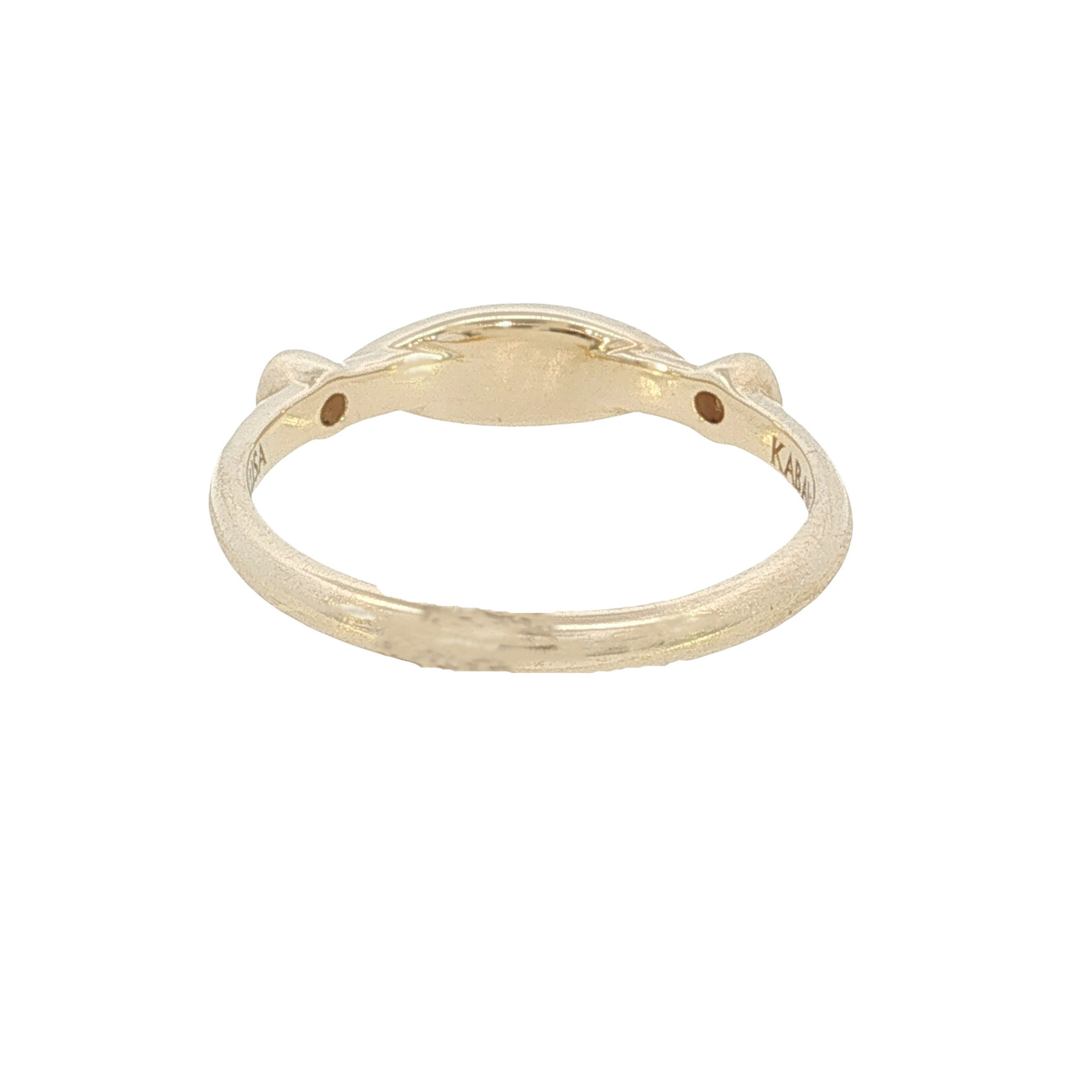 Kabana Kabana 14 Karat Yellow Gold White Mother of Pearl Inlay Ring