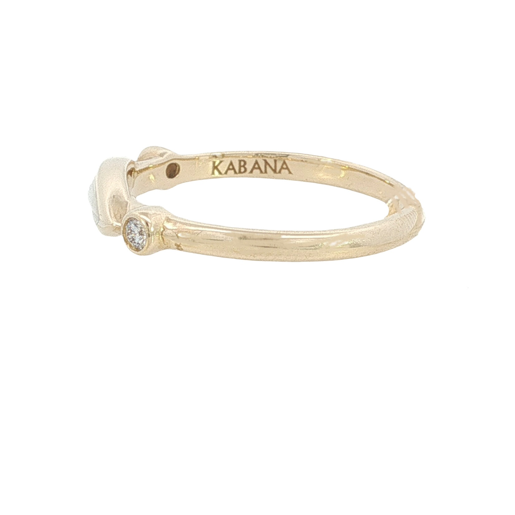 Kabana Kabana 14 Karat Yellow Gold White Mother of Pearl Inlay Ring