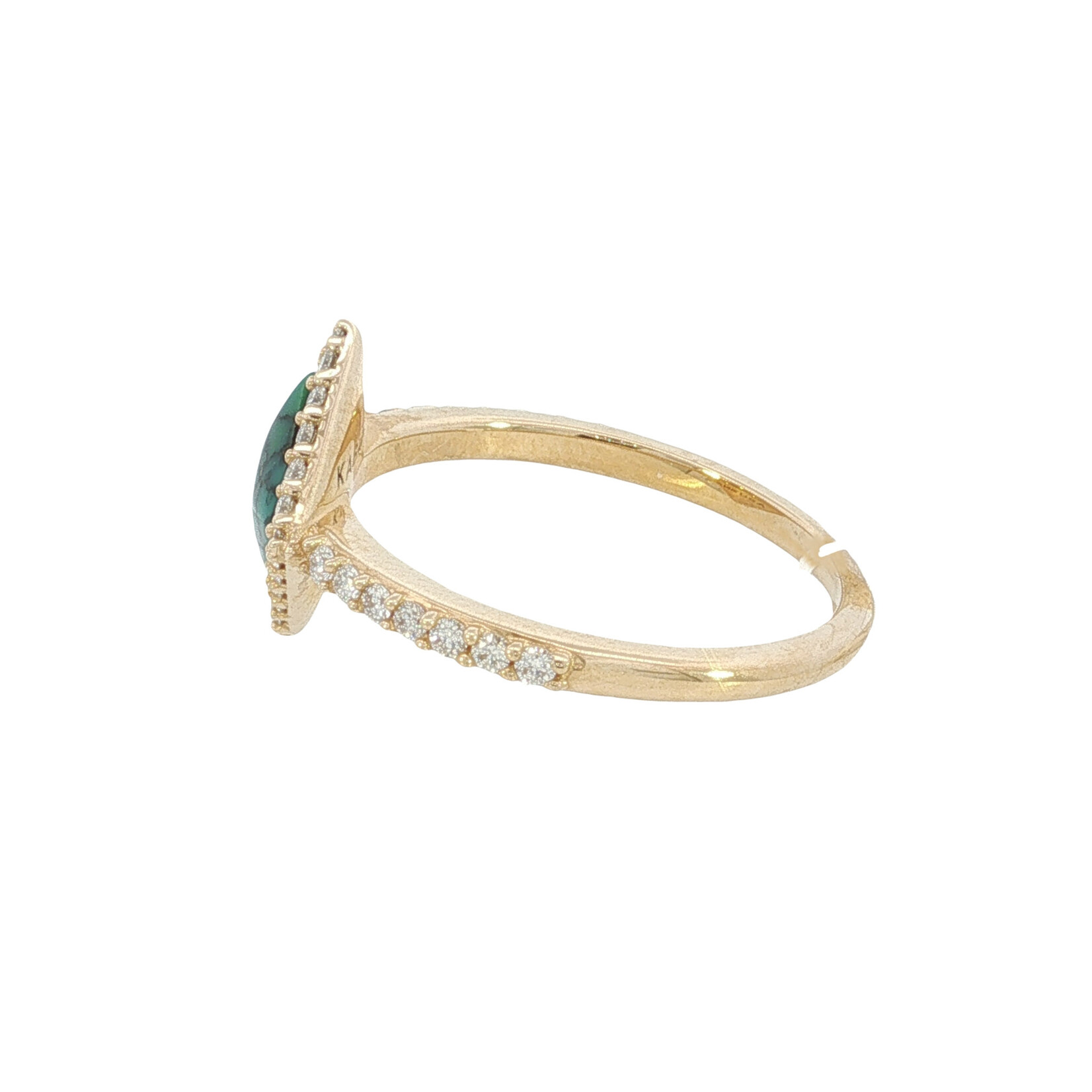 Kabana Kabana 14 Karat Yellow Gold Chinese Turquoise and Diamond Ring