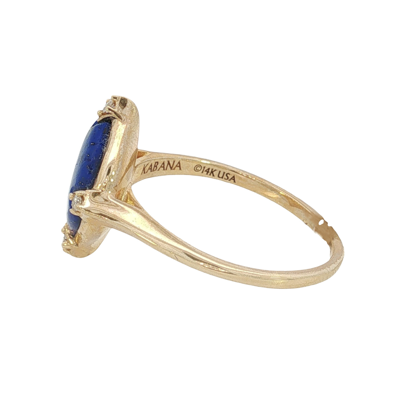 Kabana Kabana 14 Karat Yellow Gold Lapis and Diamond Ring