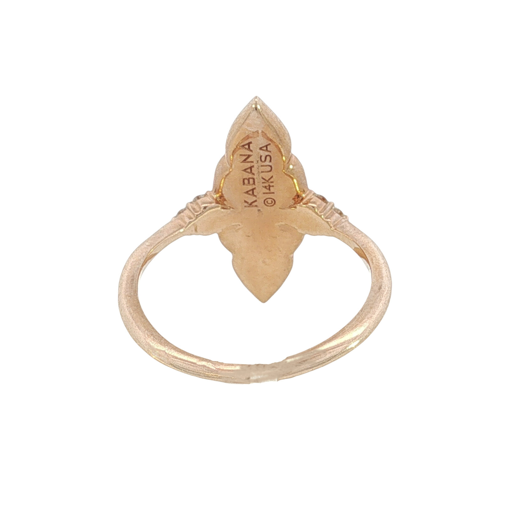 Kabana Kabana 14 Karat Rose Gold Pink Mother of Pearl and Diamond Ring