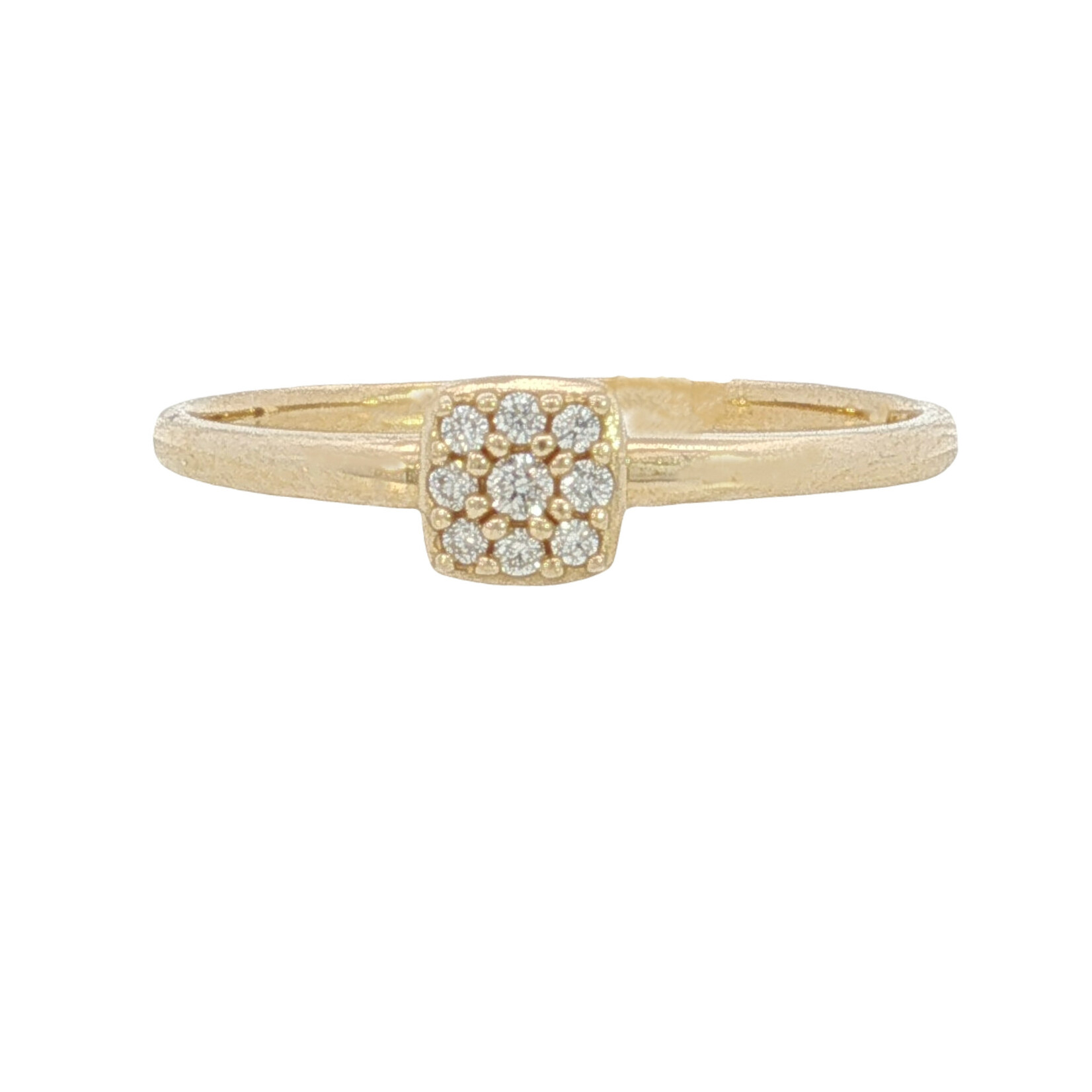 Kabana Kabana 14 Karat Yellow Gold Square Diamond Ring