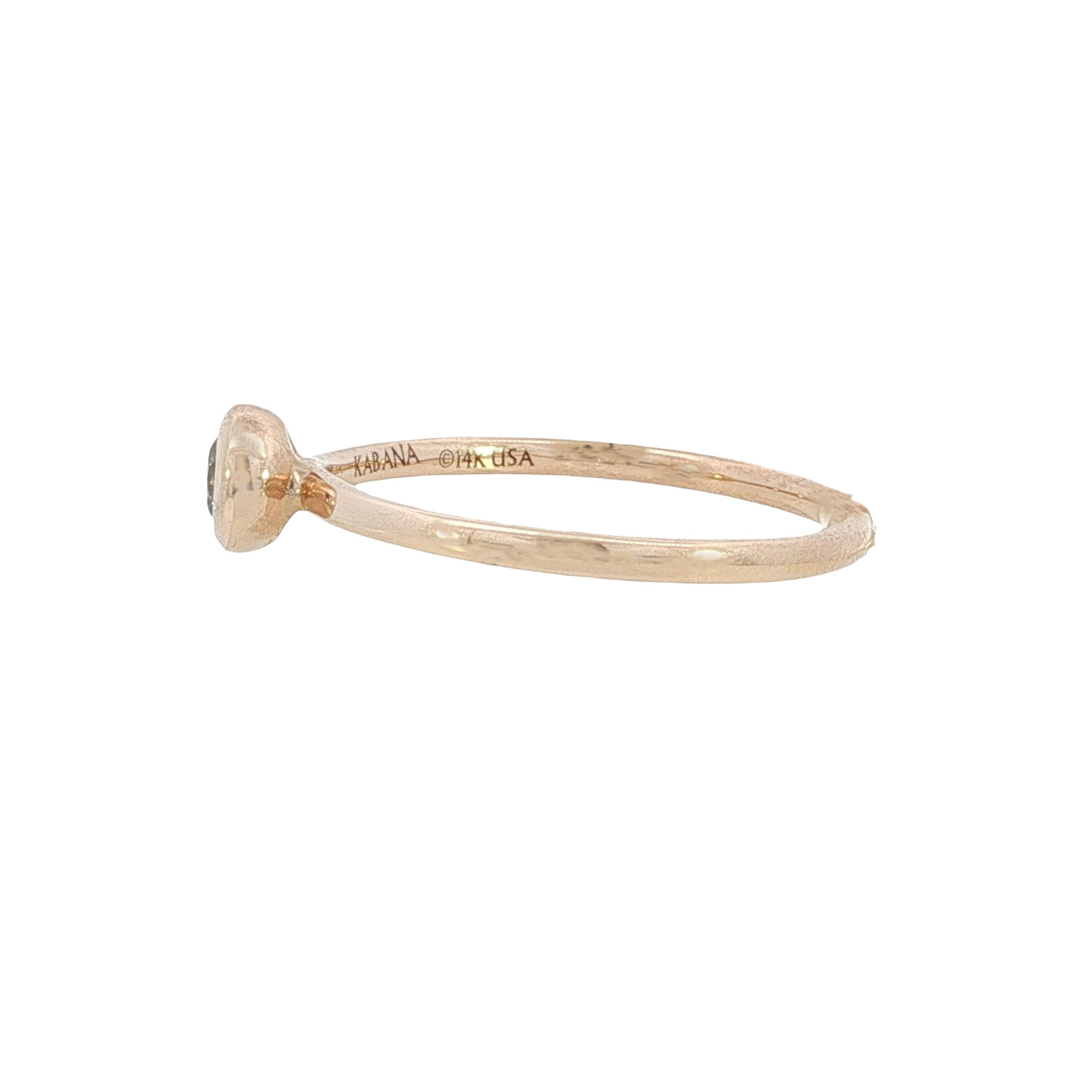 Kabana Kabana 14 Karat Rose Gold Aquamarine Bezel Ring