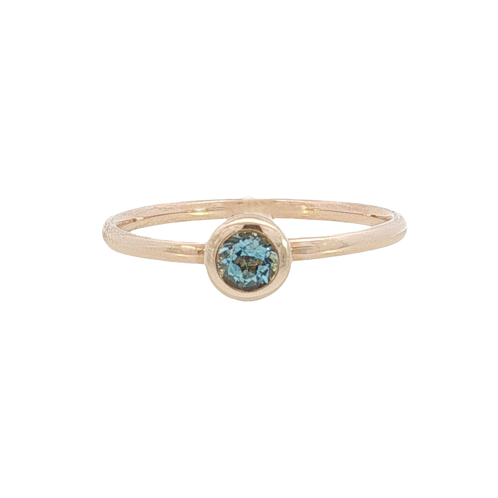 Kabana Kabana 14 Karat Rose Gold Aquamarine Bezel Ring