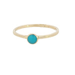 Kabana 14 Karat Yellow Gold Round Turquoise Ring