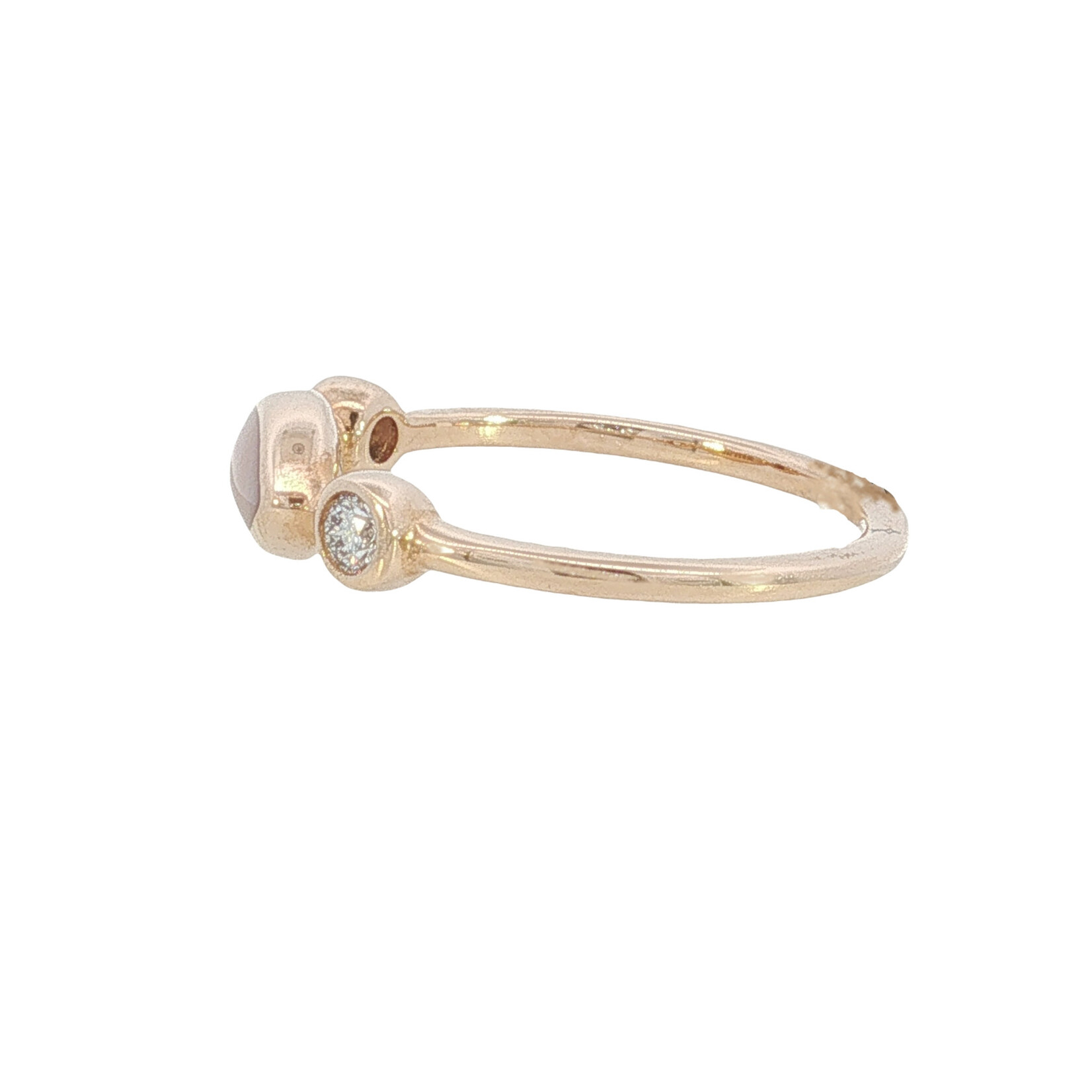 Kabana Kabana 14 Karat Rose Gold Pink Mother of Pearl and Diamond Ring