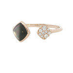 Kabana 14 Karat Rose Gold Black Mother of Pearl and Diamond Ring