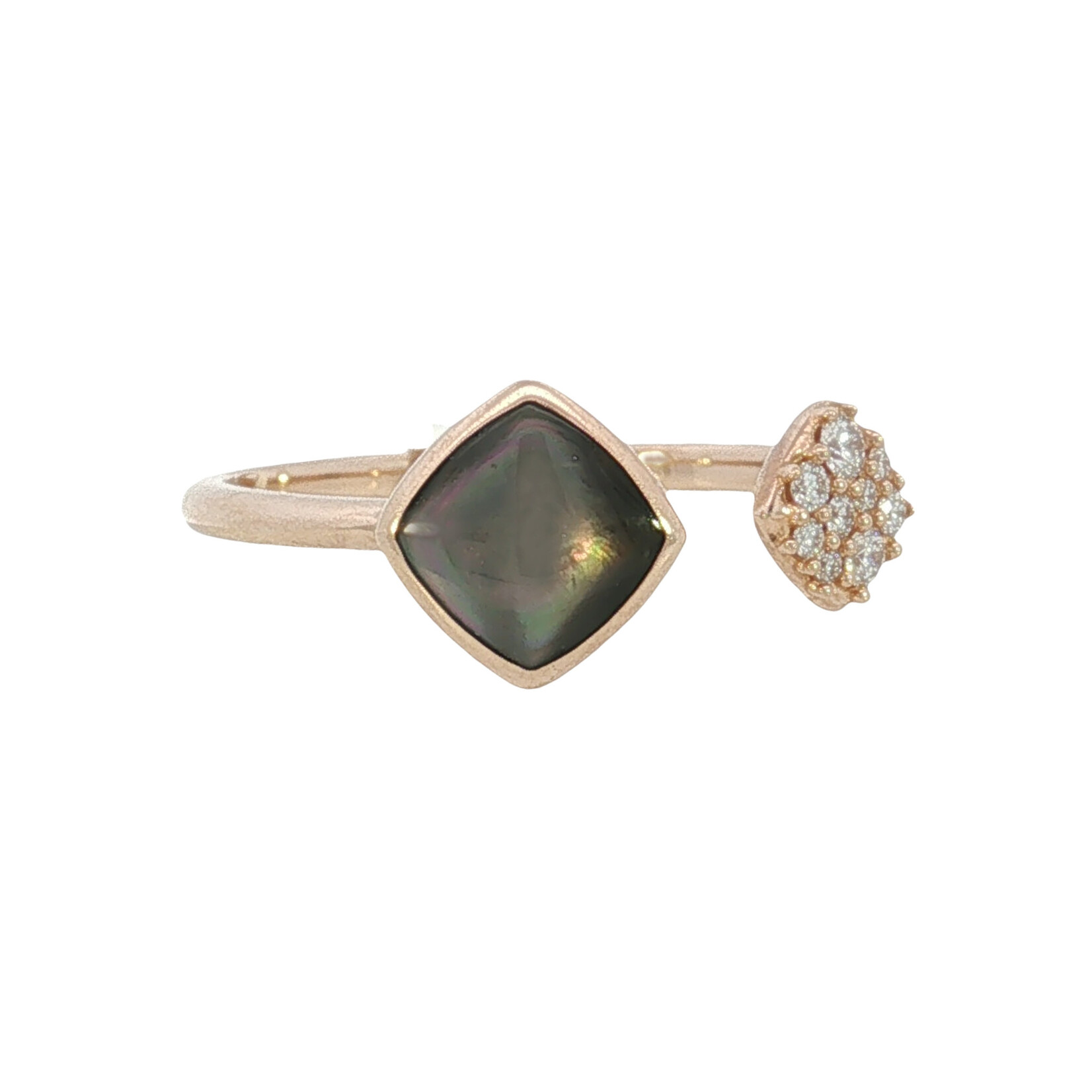 Kabana Kabana 14 Karat Rose Gold Black Mother of Pearl and Diamond Ring