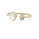 Kabana 14 Karat Yellow Gold Mother of Pearl and Diamond Ring