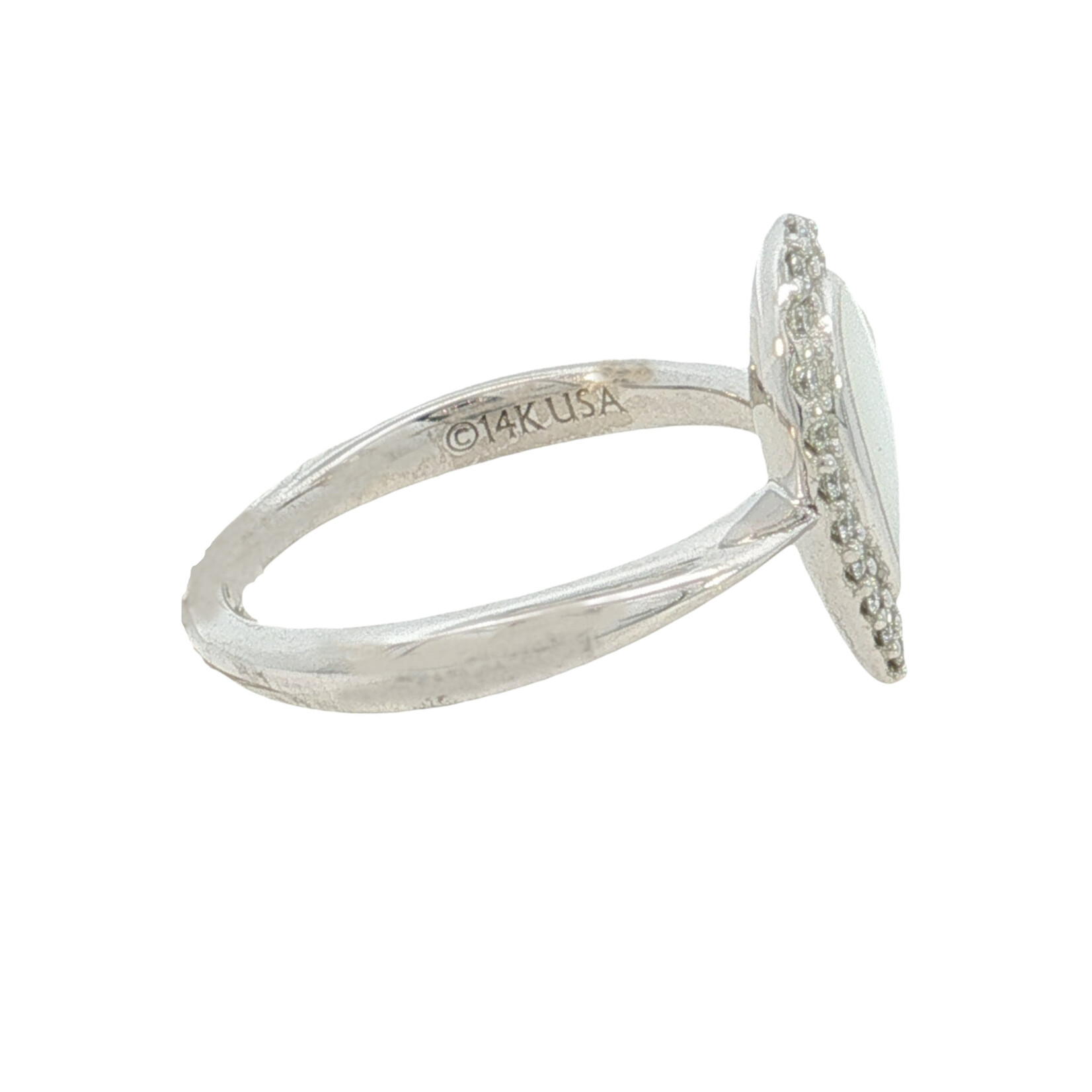 Kabana Kabana 14 Karat White Gold White Mother of Pearl and Diamond Ring