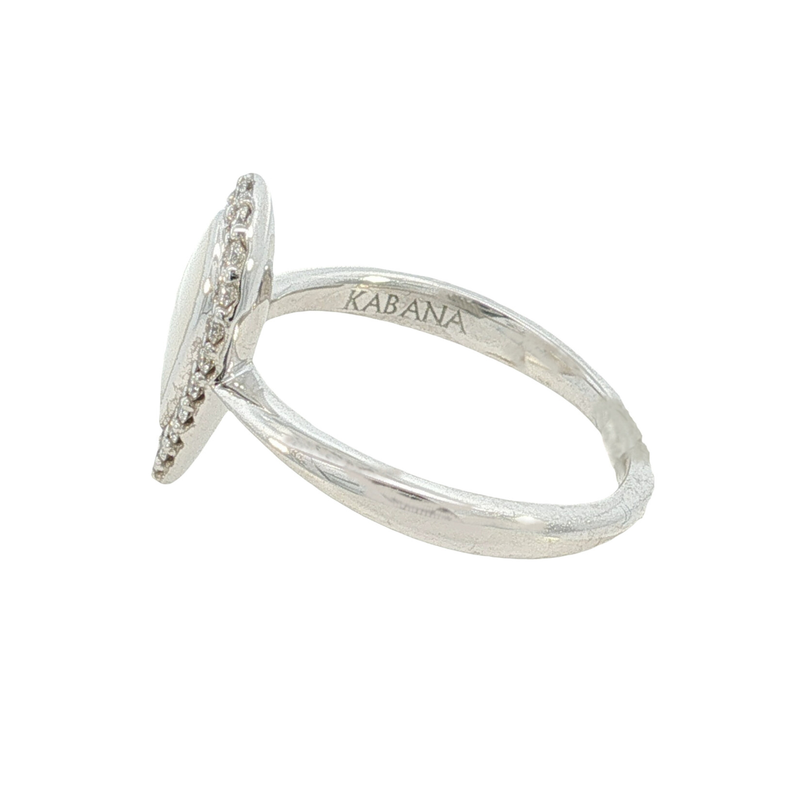 Kabana Kabana 14 Karat White Gold White Mother of Pearl and Diamond Ring