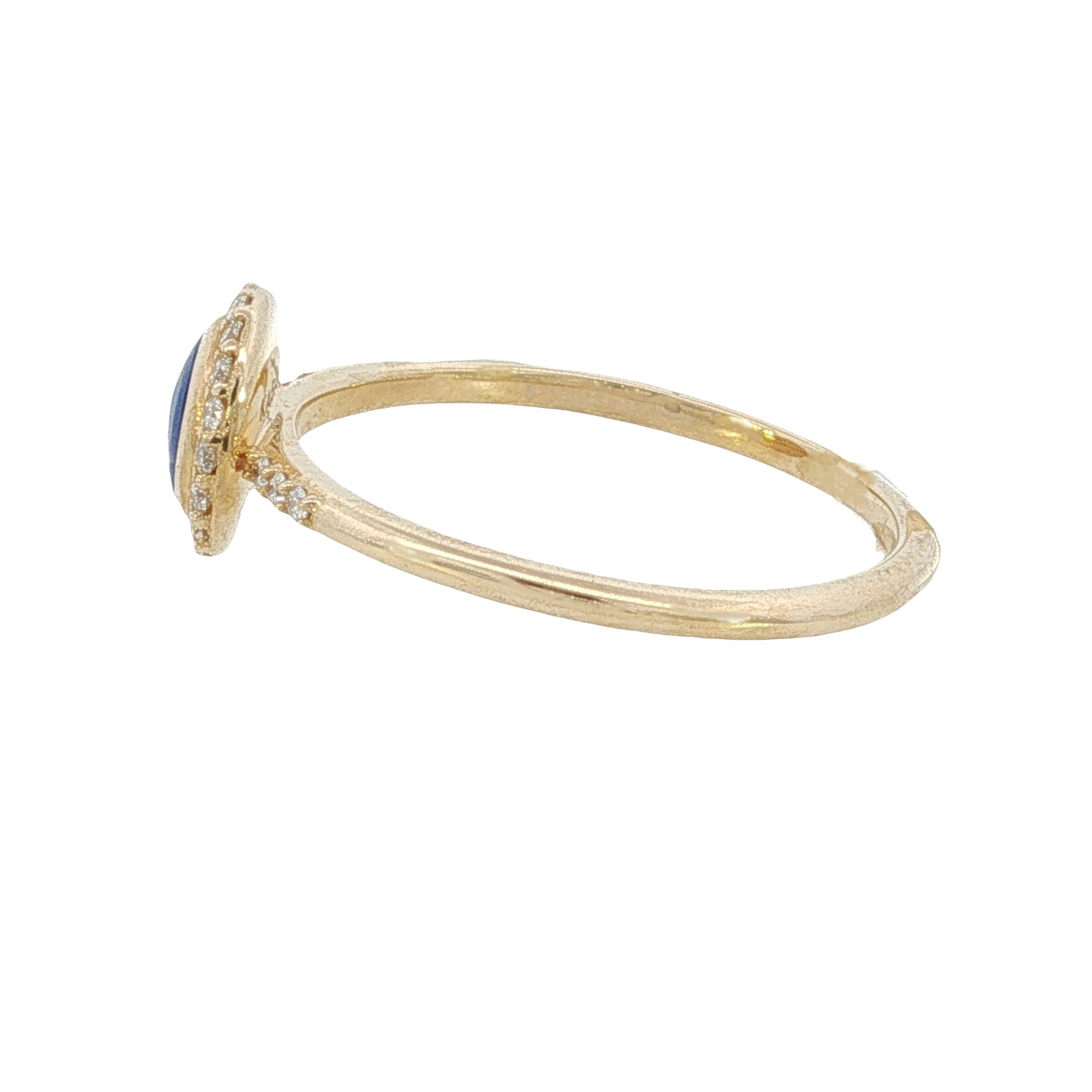 Kabana Kabana 14 Karat Yellow Gold Lapis and Diamond Halo Ring