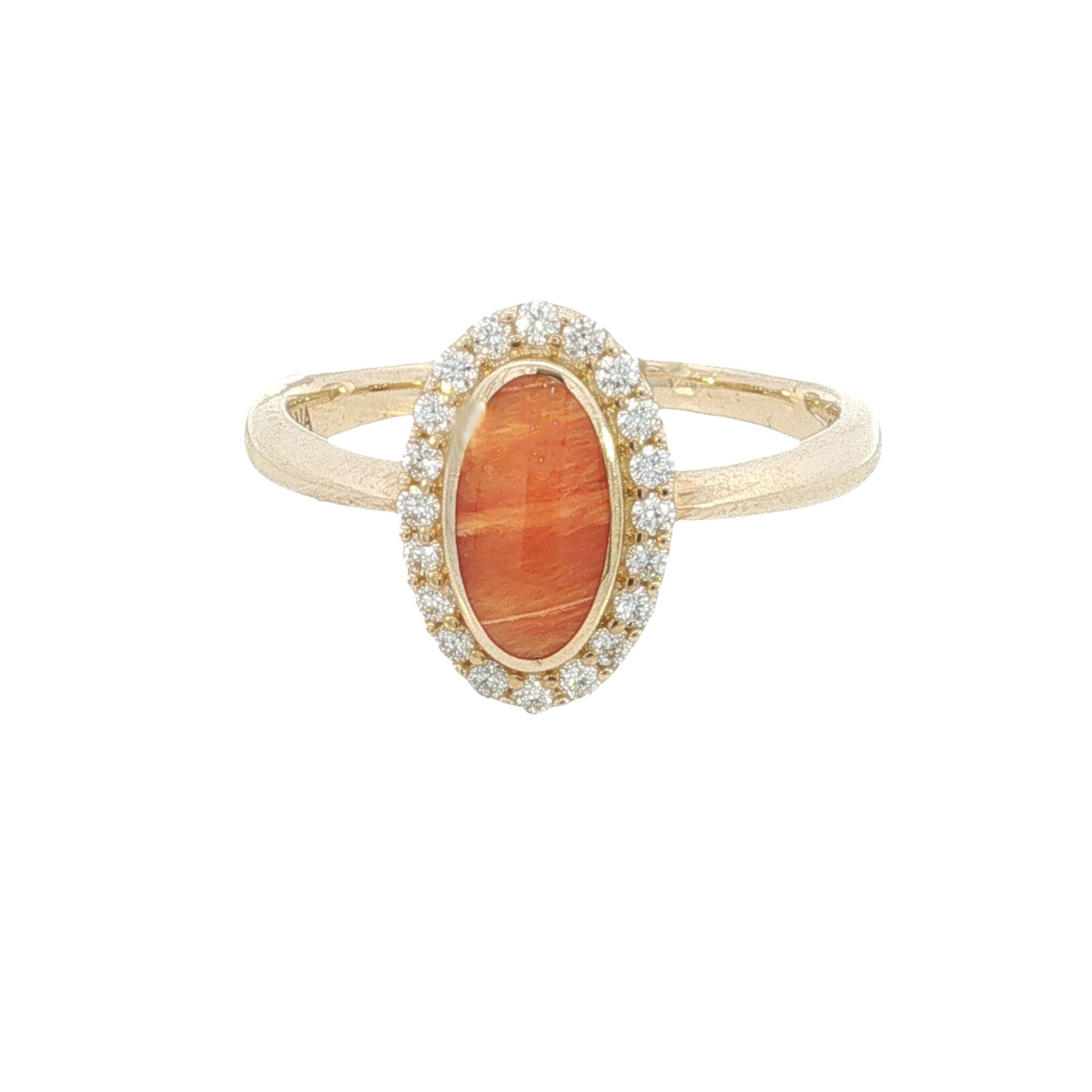 Kabana Kabana 14 Karat Yellow Gold Spiny Oyster and Diamond Ring