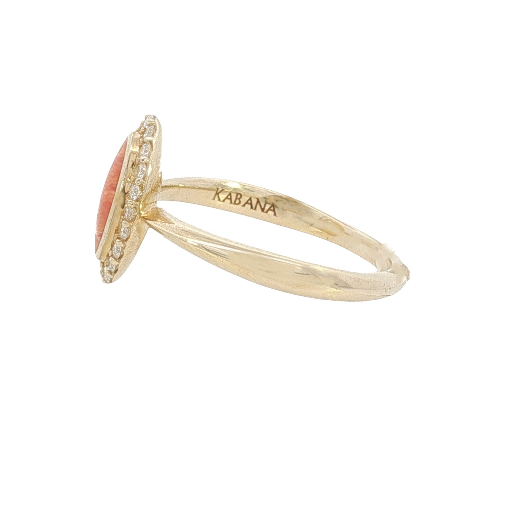 Kabana Kabana 14 Karat Yellow Gold Spiny Oyster and Diamond Ring