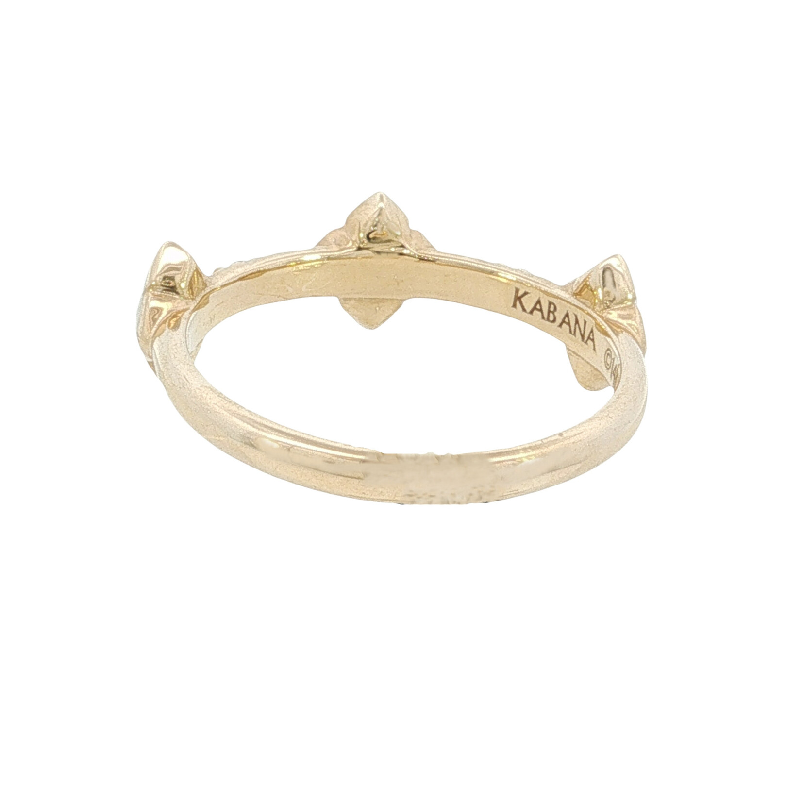 Kabana Kabana 14 Karat Yellow Gold White Mother of Pearl and Diamond Ring