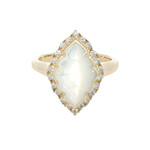 Kabana 14 Karat Yellow Gold Mother of Pearl and Diamond Ring