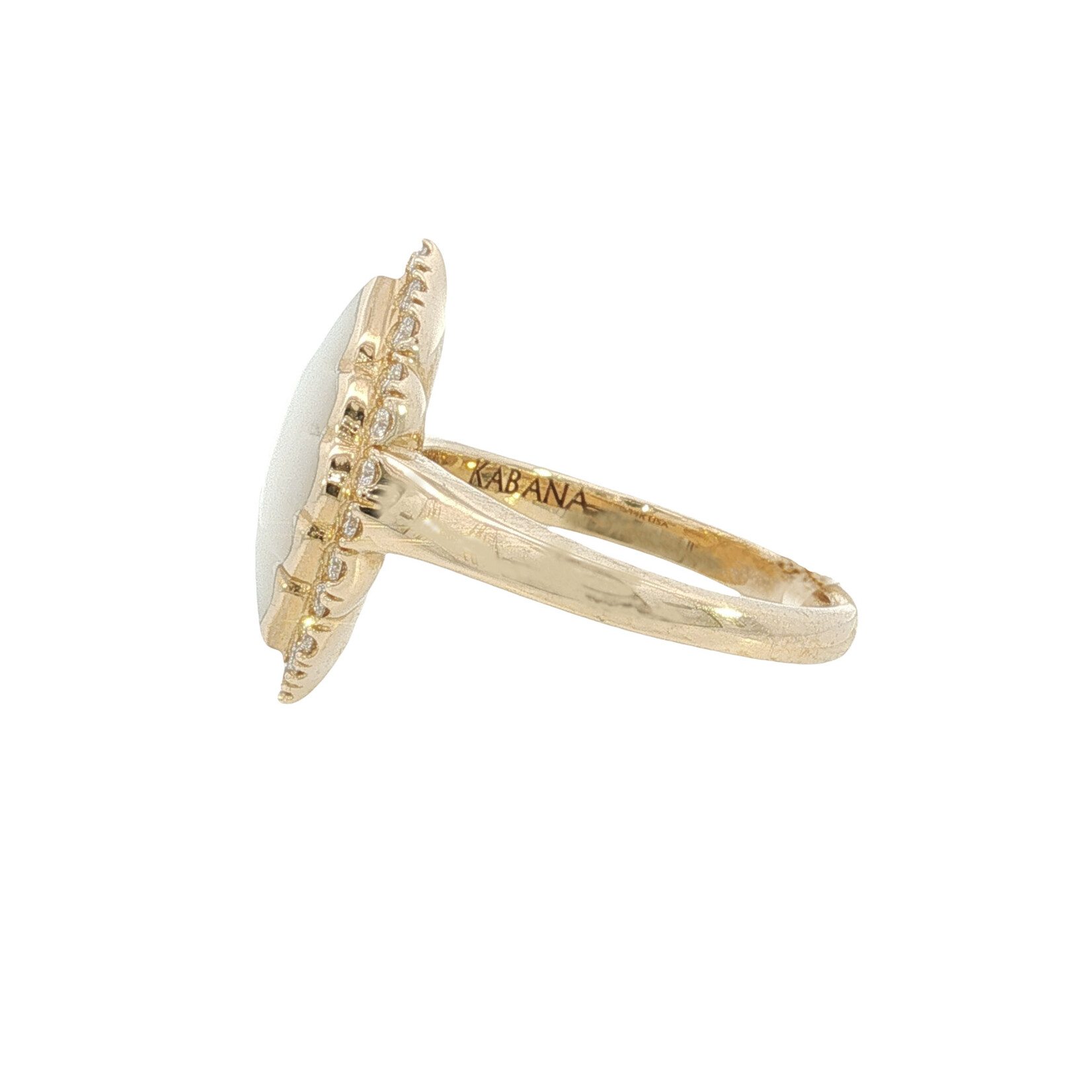 Kabana Kabana 14 Karat Yellow Gold Mother of Pearl and Diamond Ring