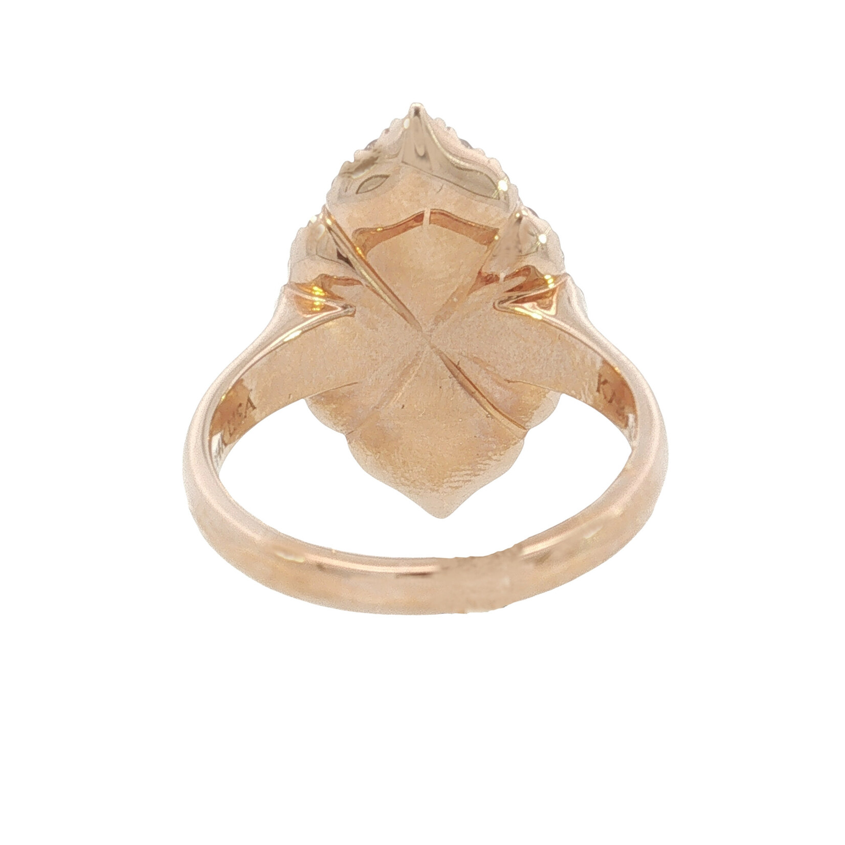 Kabana Kabana 14 Karat Rose Gold Pink Mother of Pearl and Diamond Ring