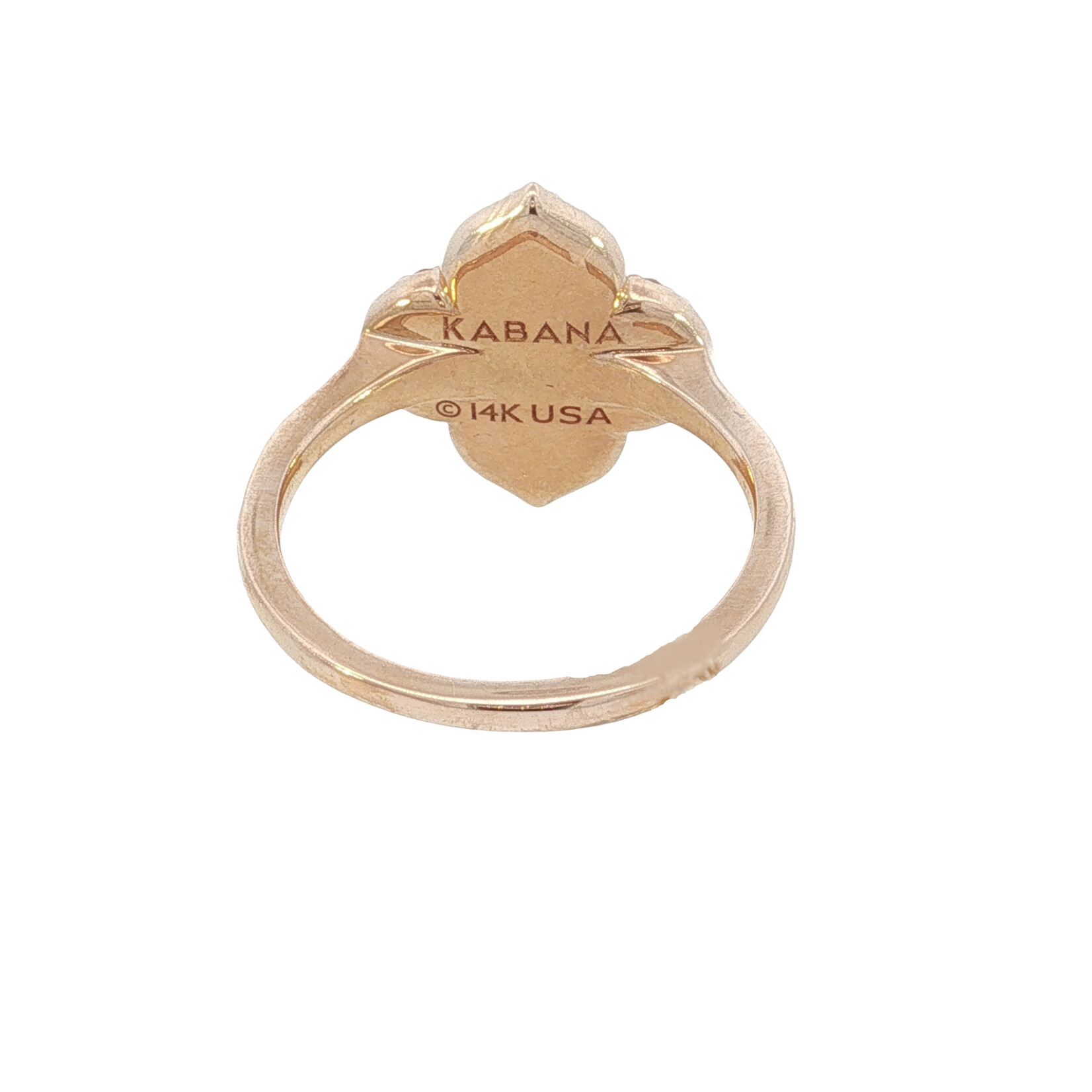 Kabana Kabana 14 Karat Rose Gold Pink Mother of Pearl and Diamond Ring