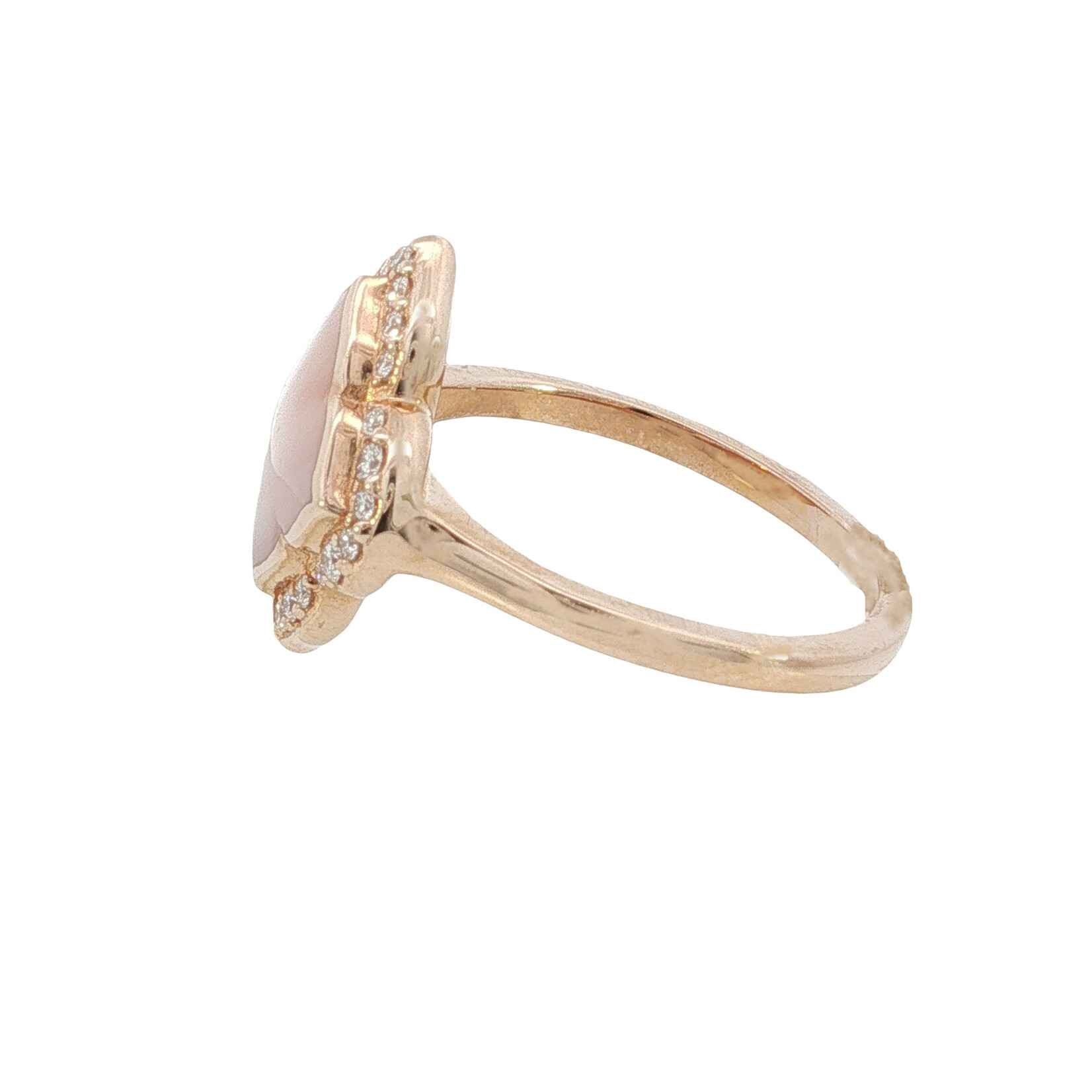Kabana Kabana 14 Karat Rose Gold Pink Mother of Pearl and Diamond Ring