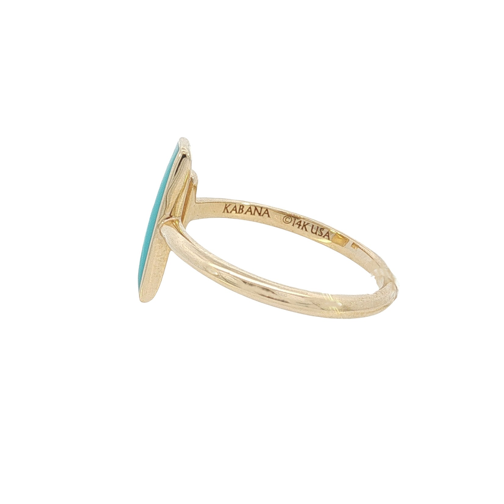 Kabana Kabana 14 Karat Yellow Gold Turquoise and Diamond Ring
