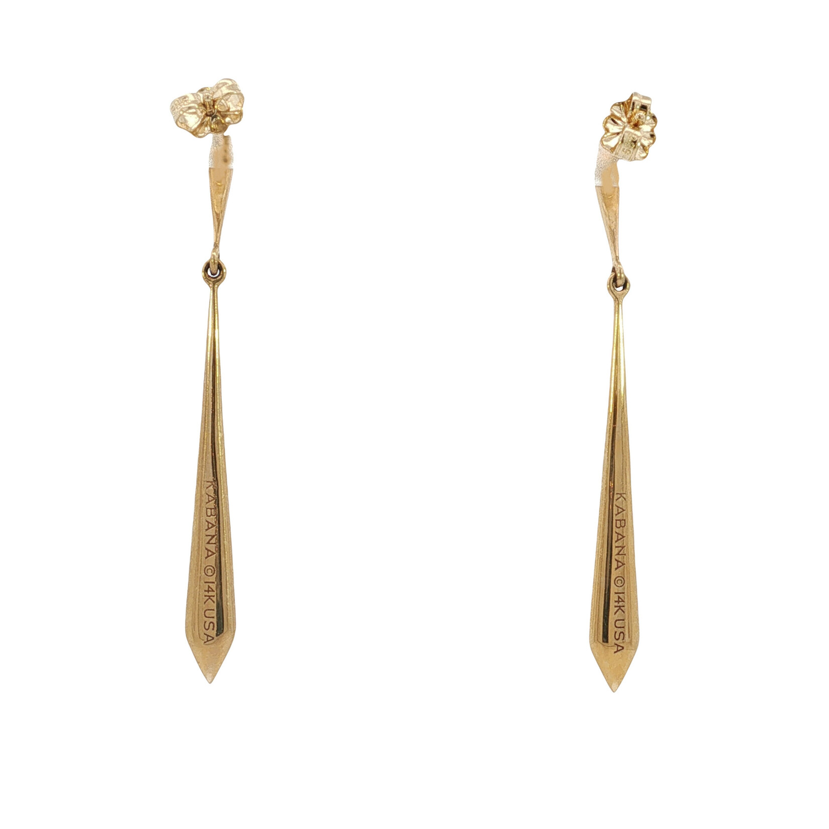 Kabana Kabana 14 Karat Yellow Gold Elongated Lapis Earrings