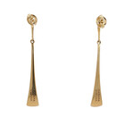 Kabana 14K Yellow Gold Triangular Turquoise and Diamond Earrings