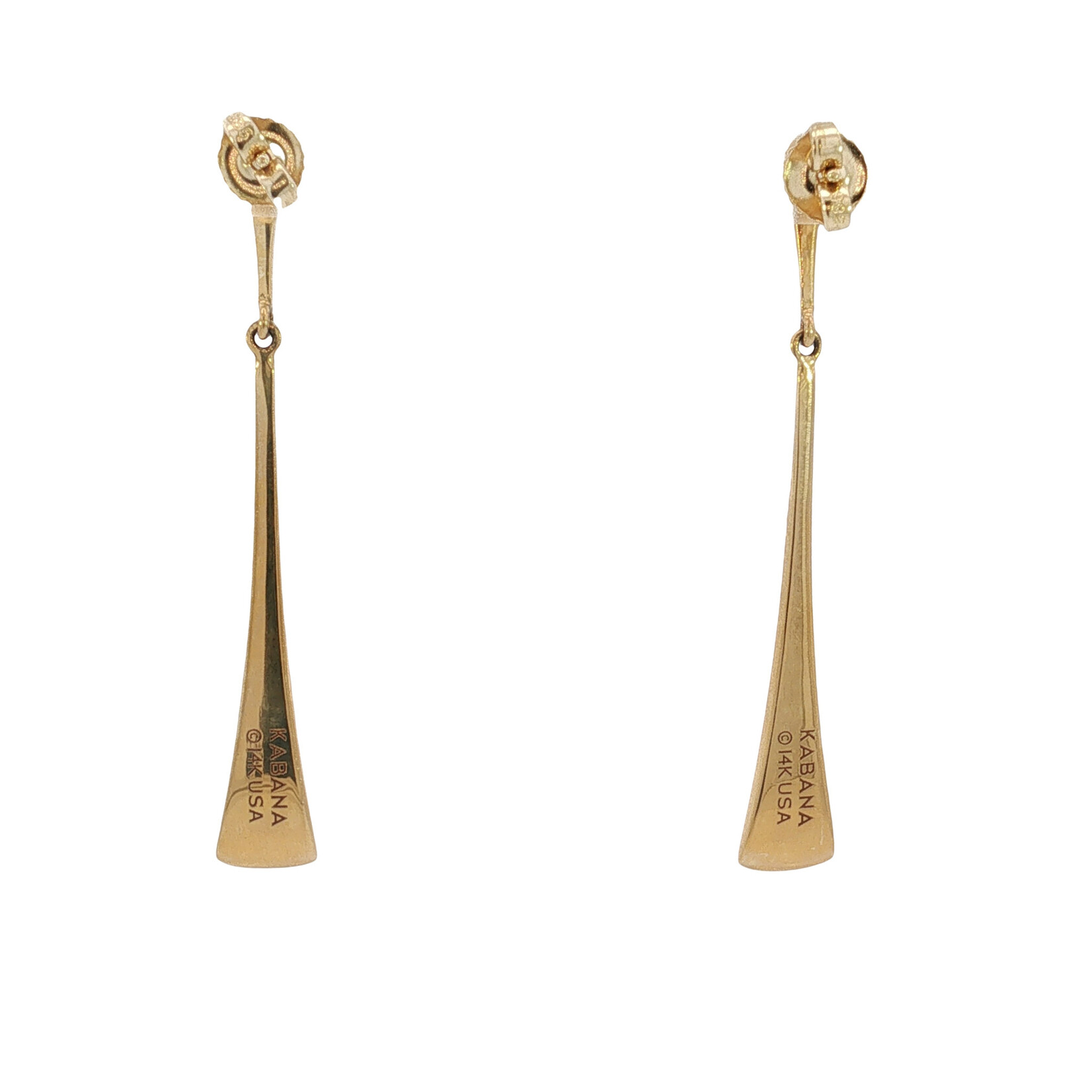 Kabana Kabana 14K Yellow Gold Triangular Turquoise and Diamond Earrings