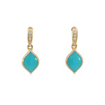 Kabana 14K Yellow Gold Turquoise and Diamond Earrings